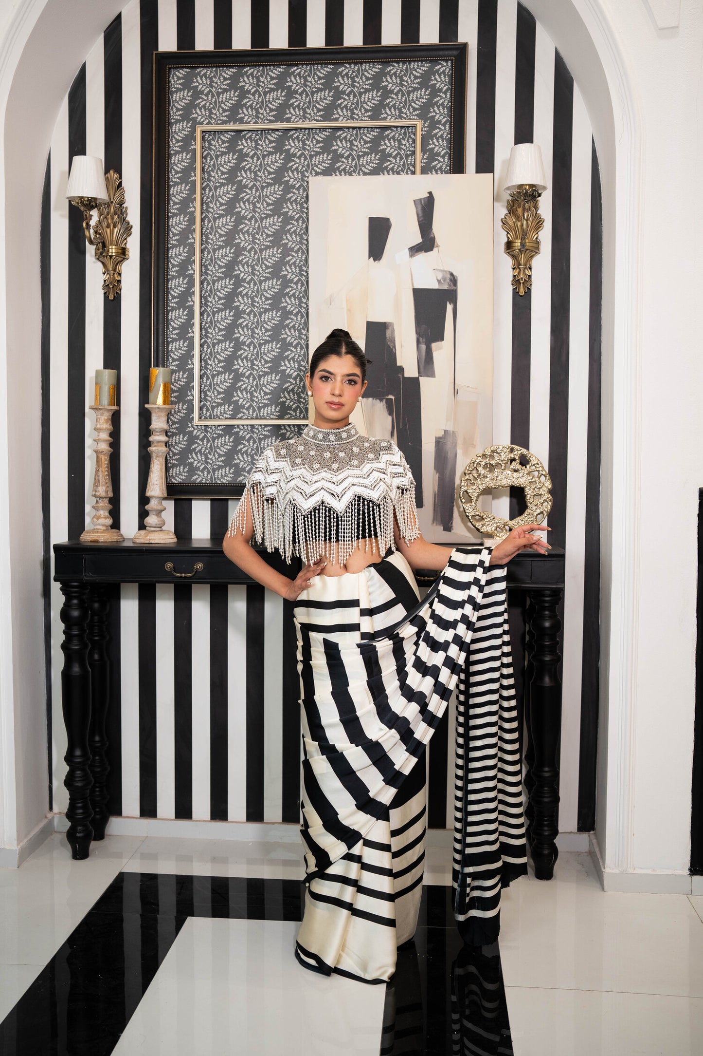 The Black Tie Saree