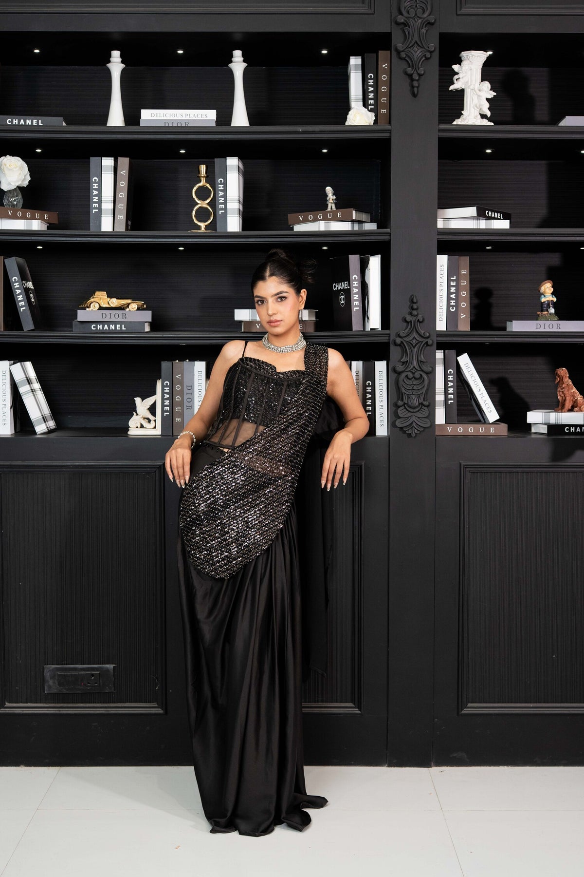 Obsidian Eclipse Saree