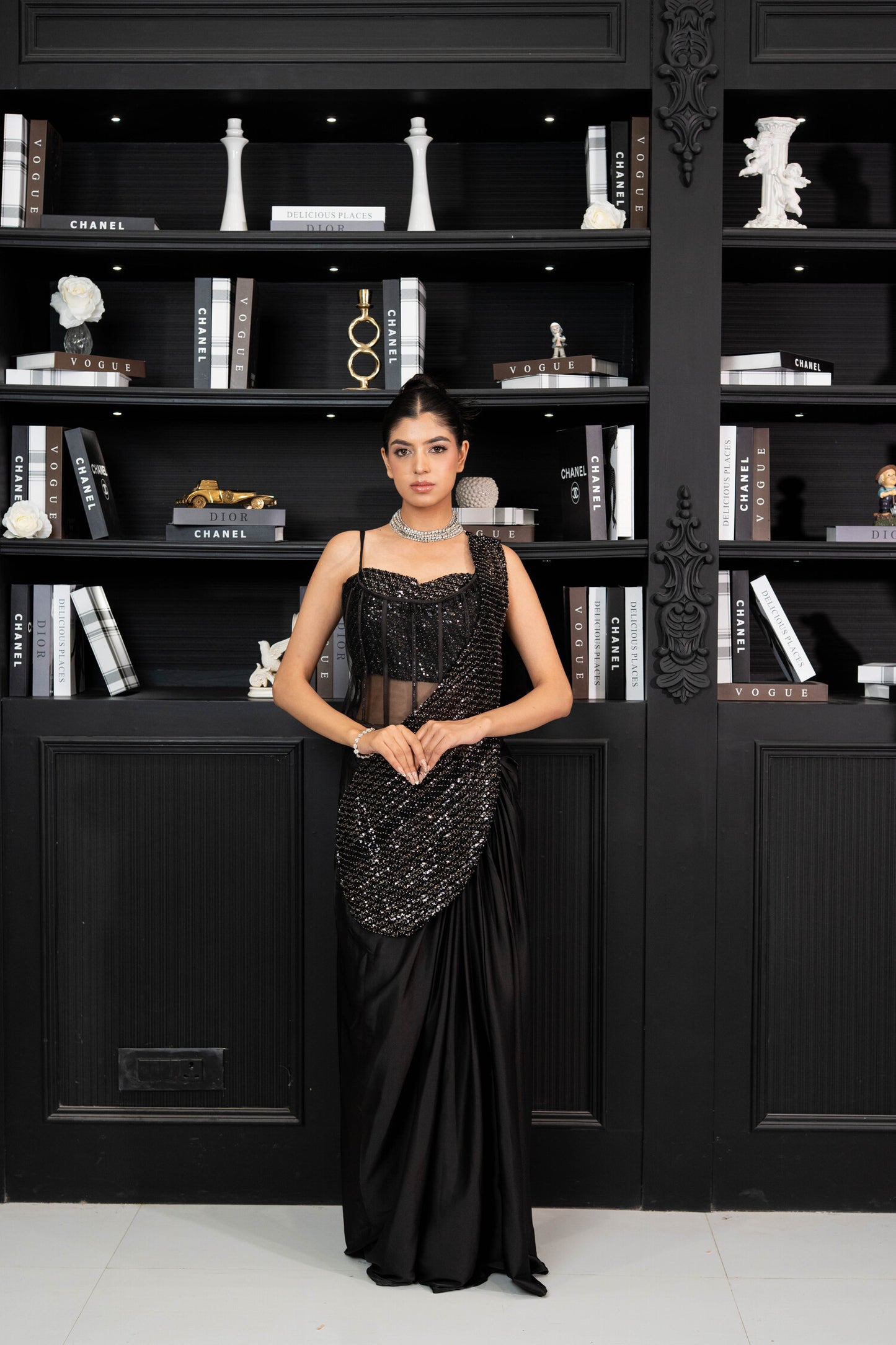 Obsidian Eclipse Saree