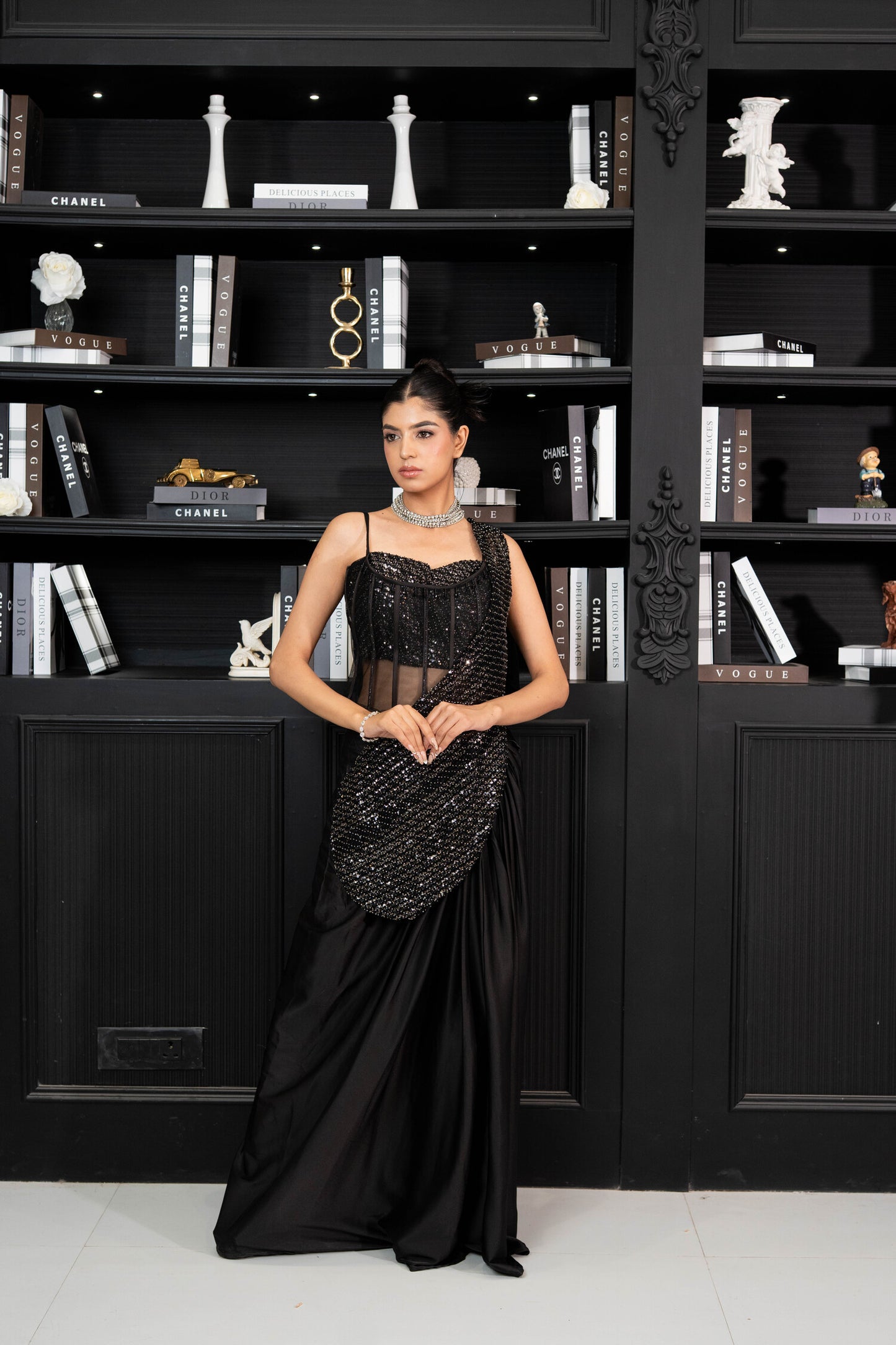 Obsidian Eclipse Saree