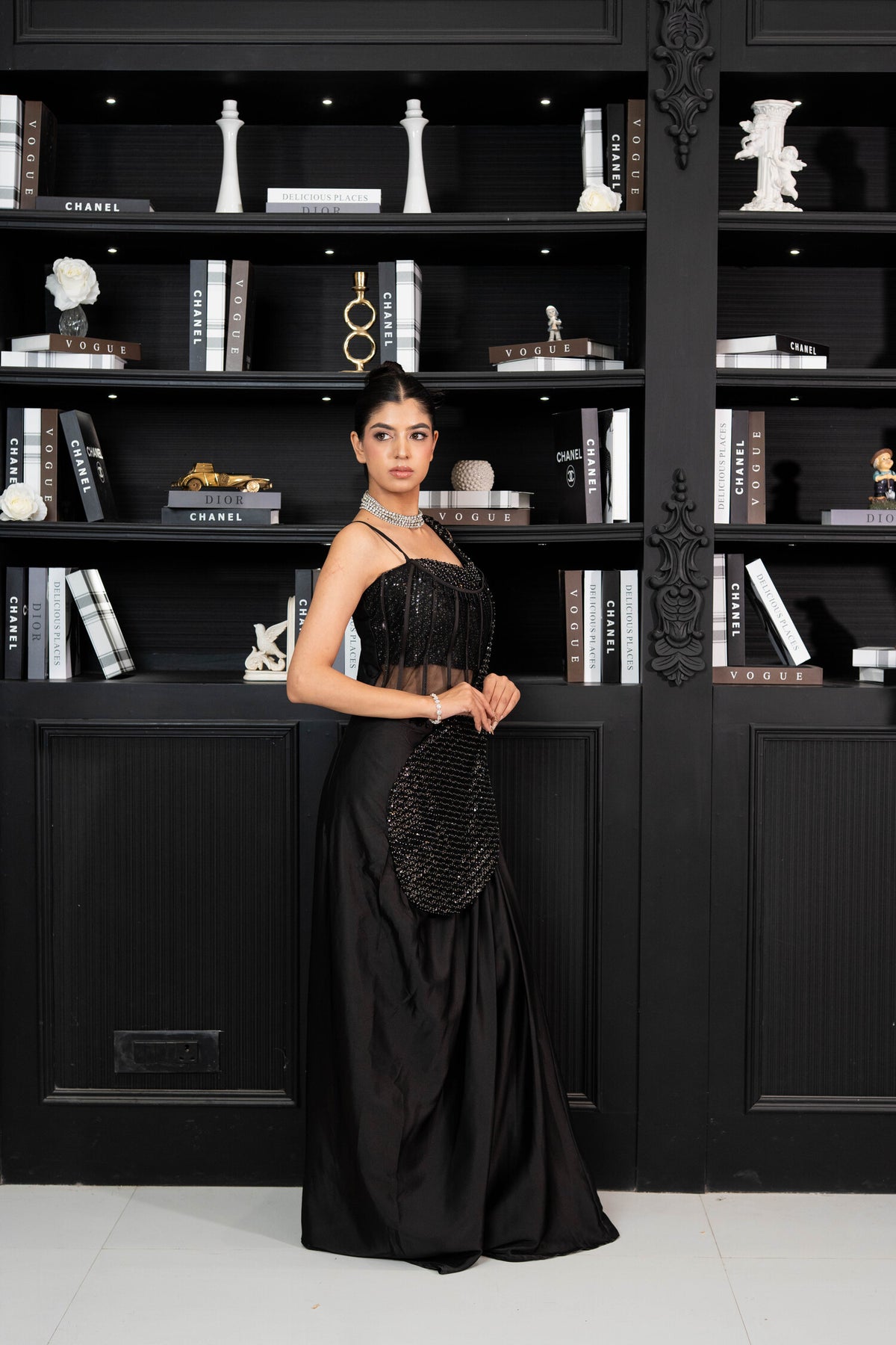 Obsidian Eclipse Saree