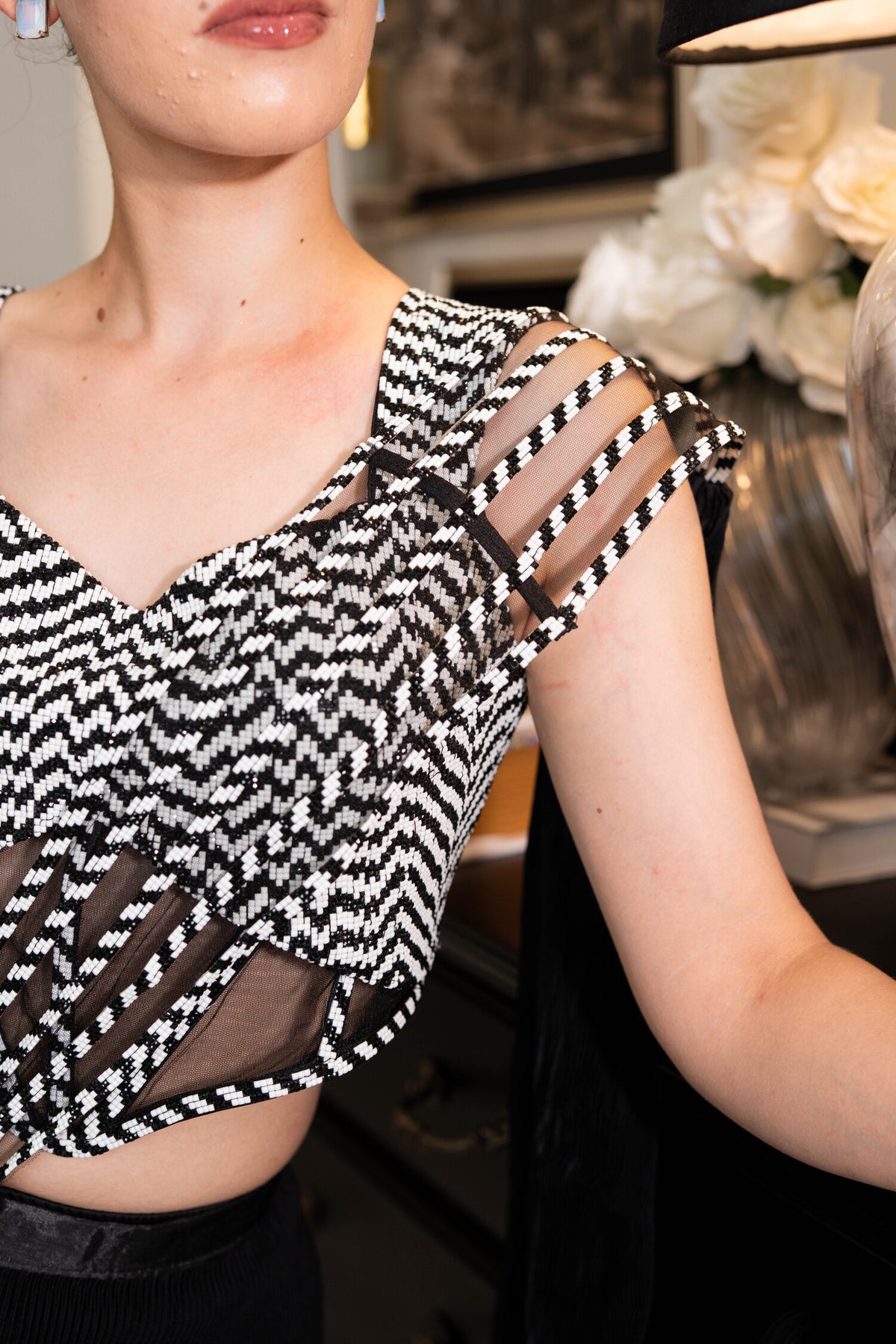 Monochrome Mirage Draped Saree