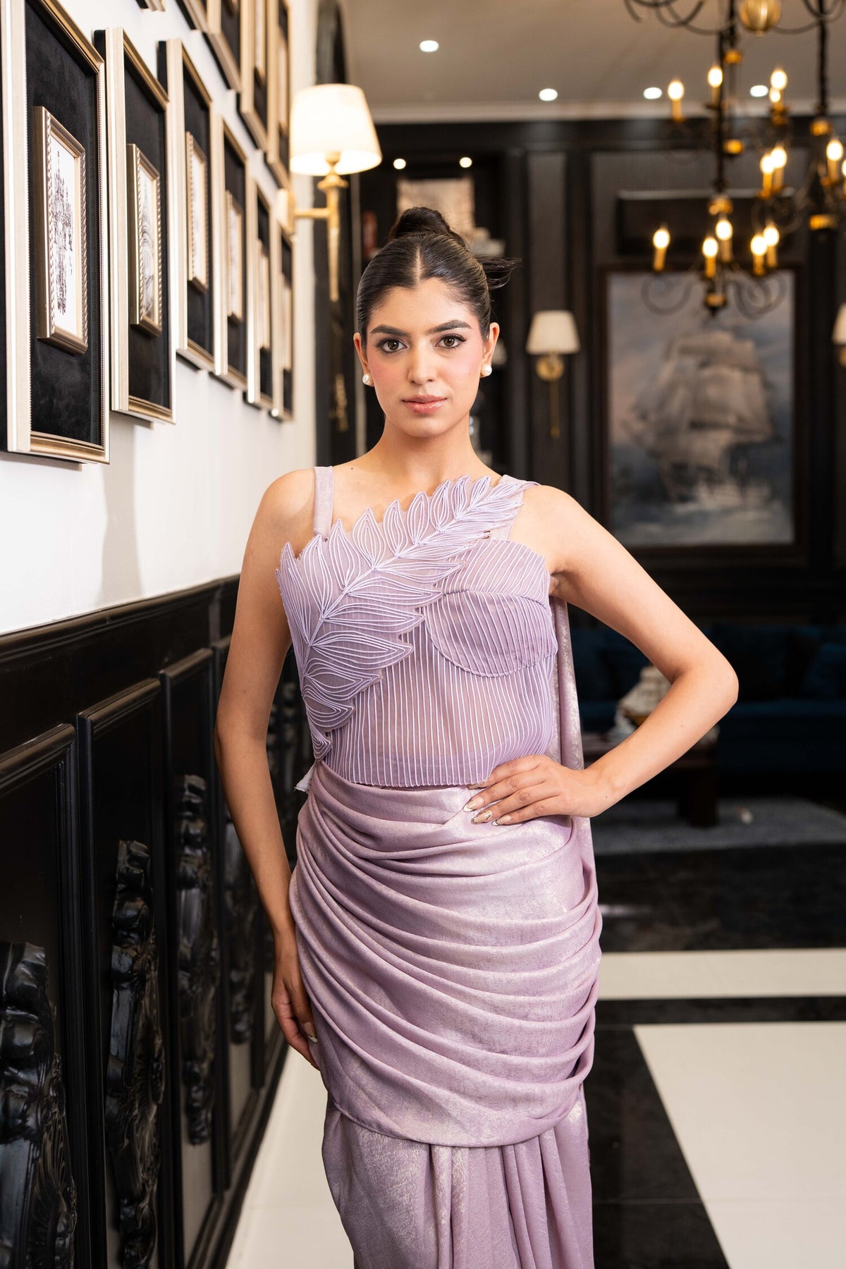 Lilac Whisper Drape Saree