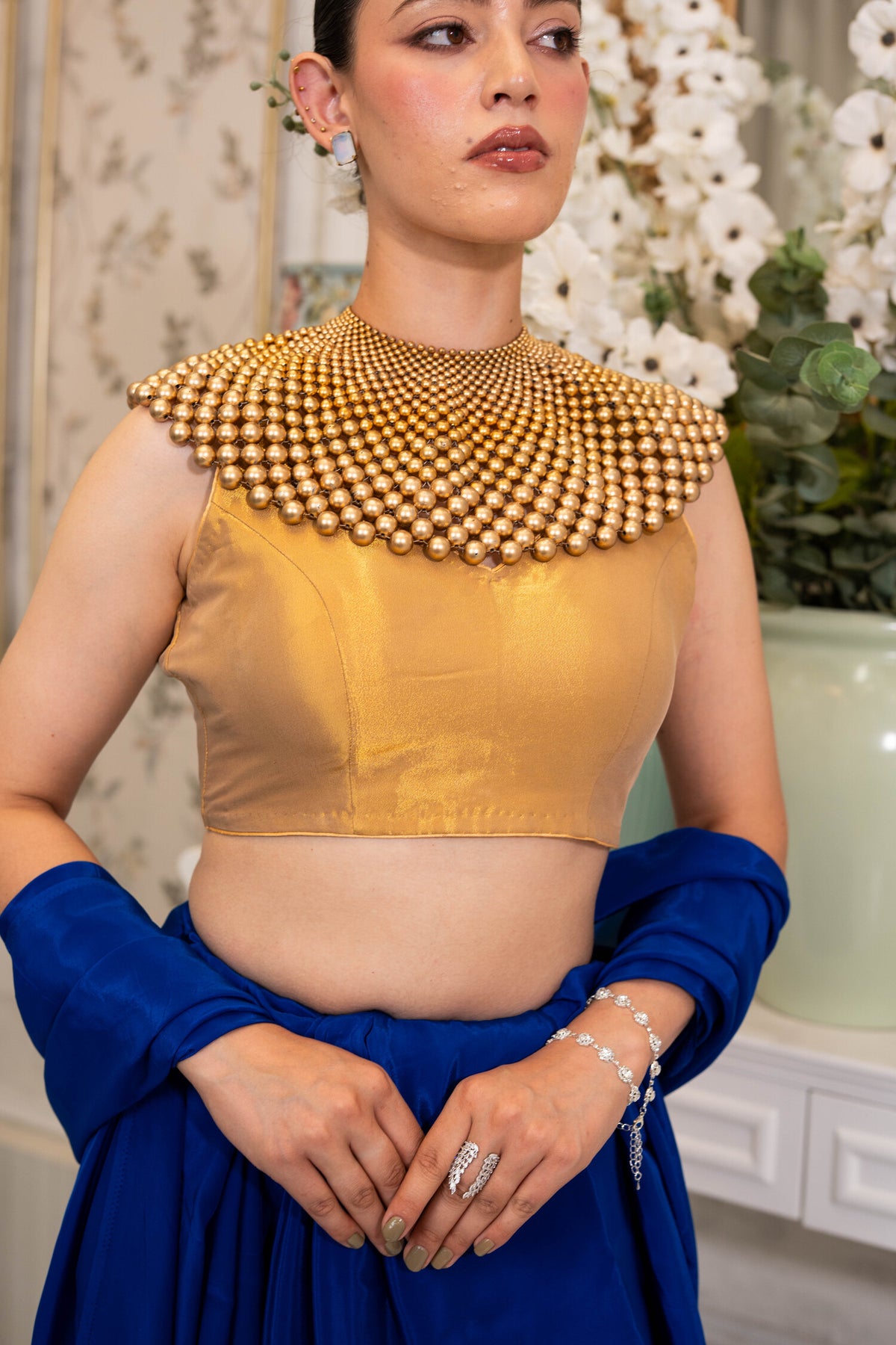 Royal Cobalt Drape Saree
