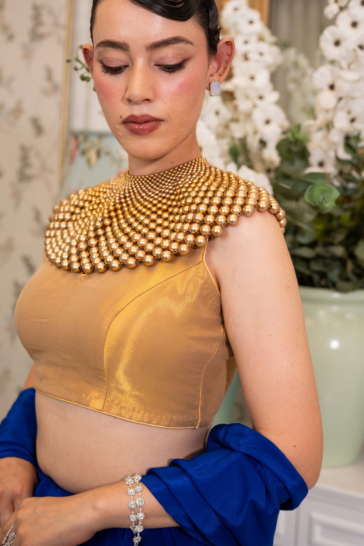 Royal Cobalt Drape Saree