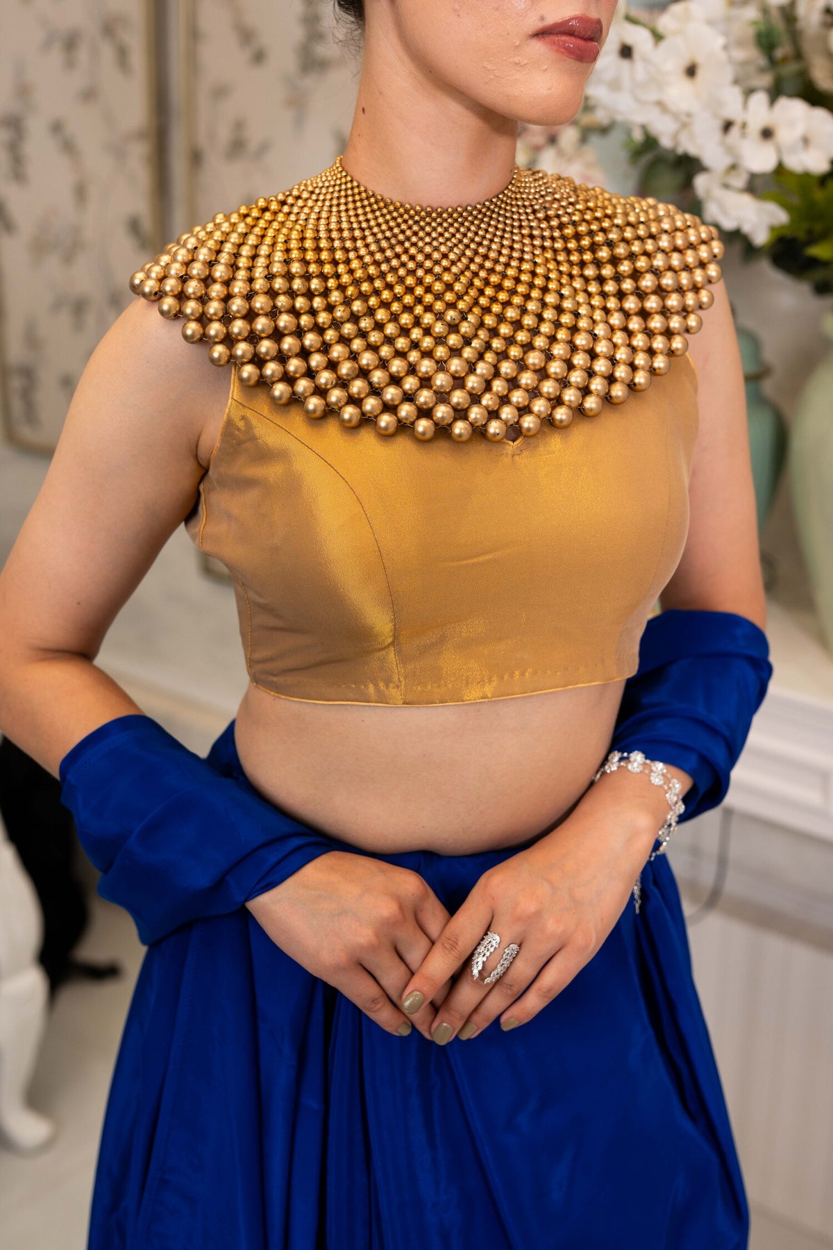 Royal Cobalt Drape Saree