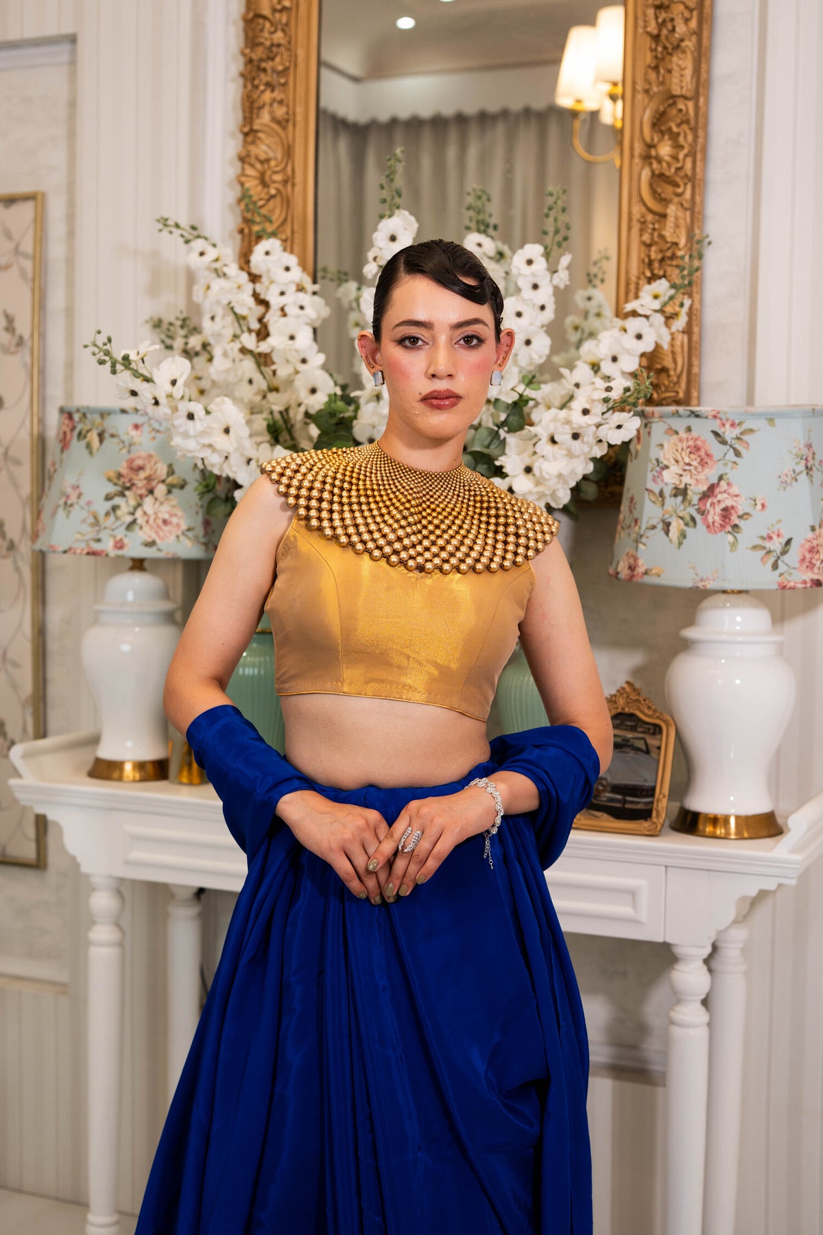 Royal Cobalt Drape Saree