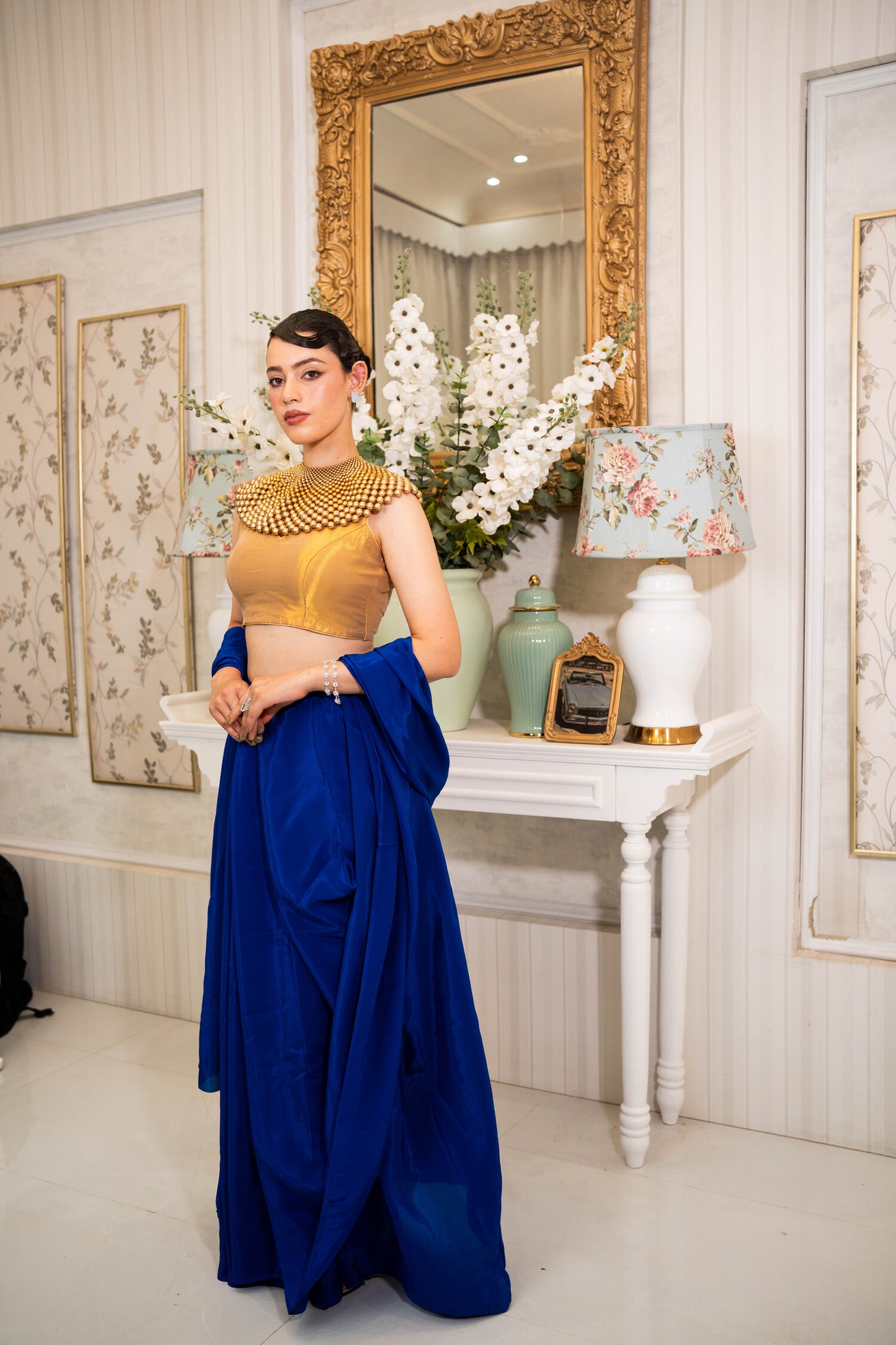 Royal Cobalt Drape Saree