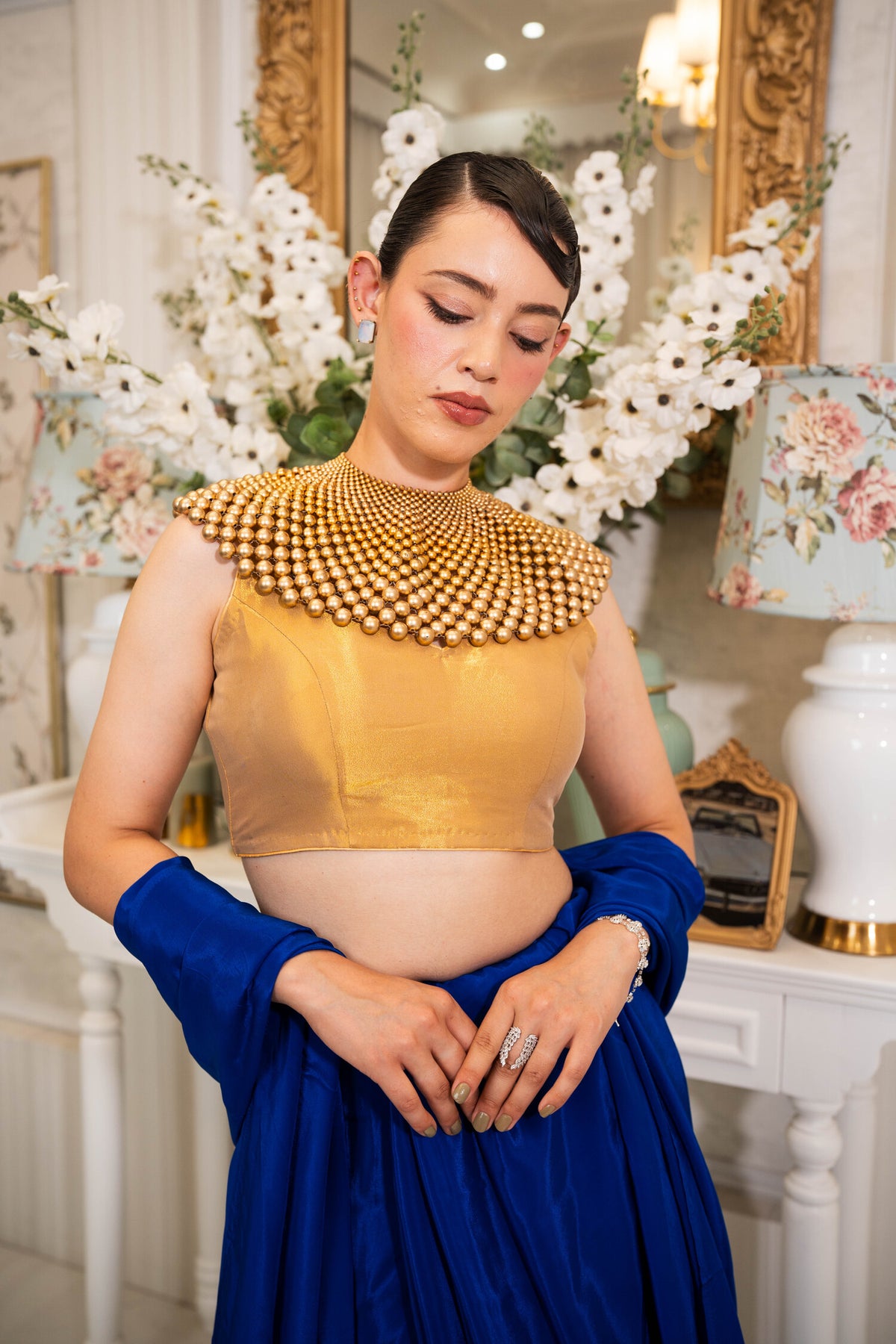 Royal Cobalt Drape Saree