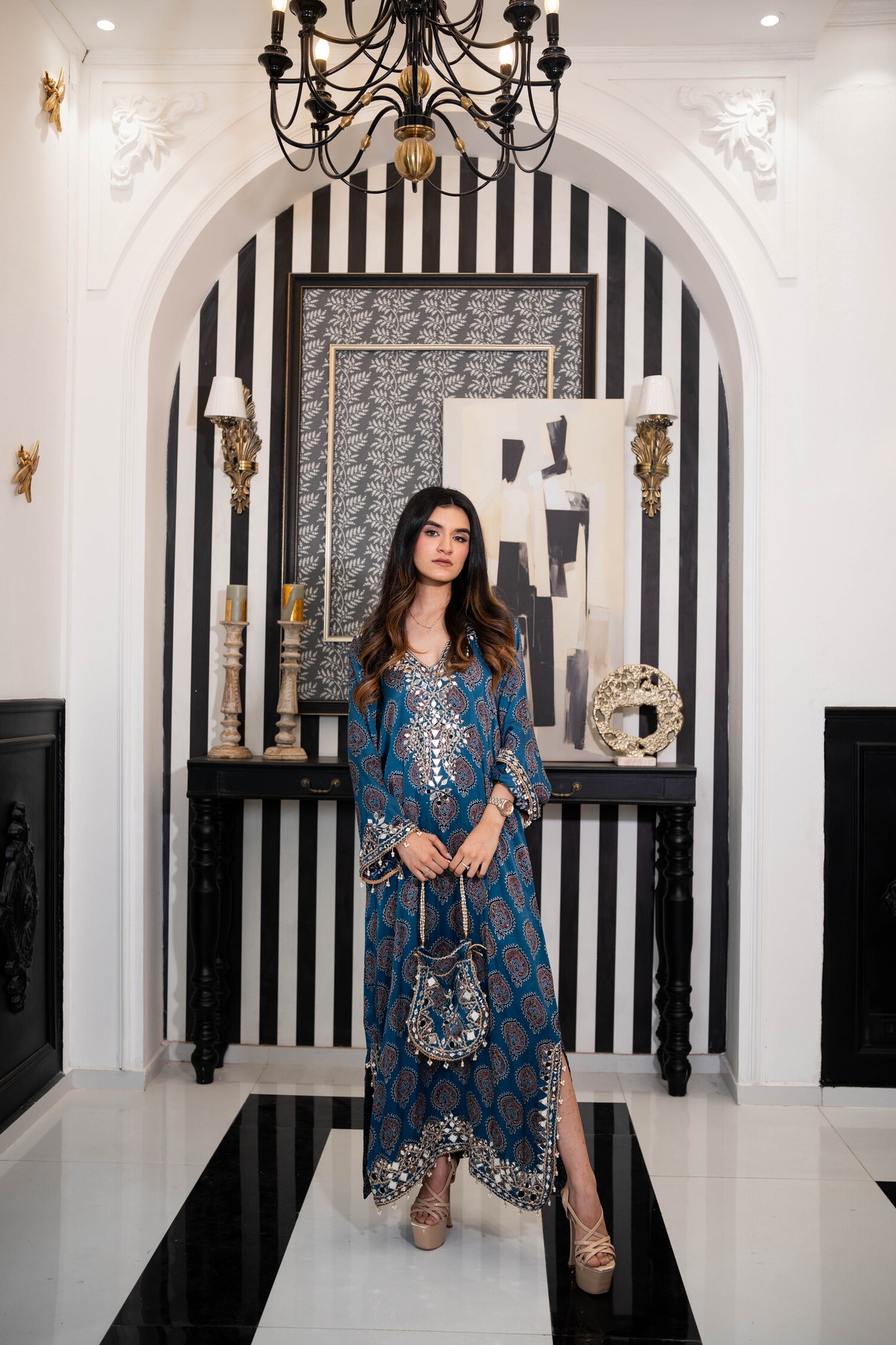 Sapphire Sovereign Kaftan Set