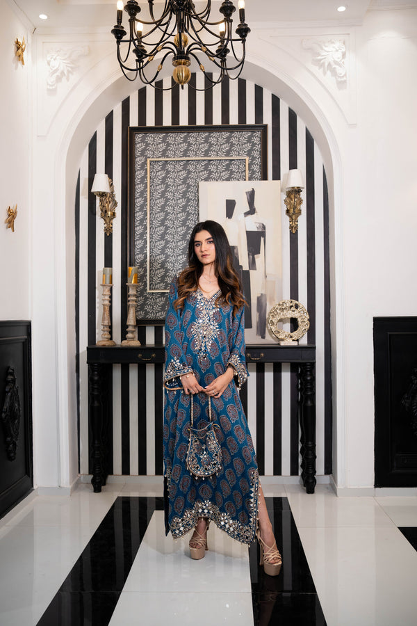 Sapphire Sovereign Kaftan Set