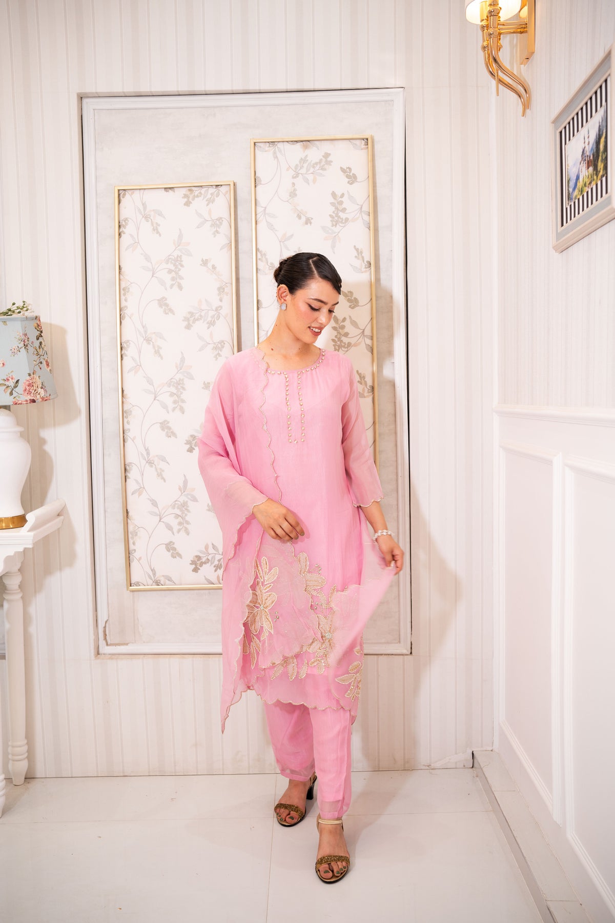 Rose Petal Embroidered Set