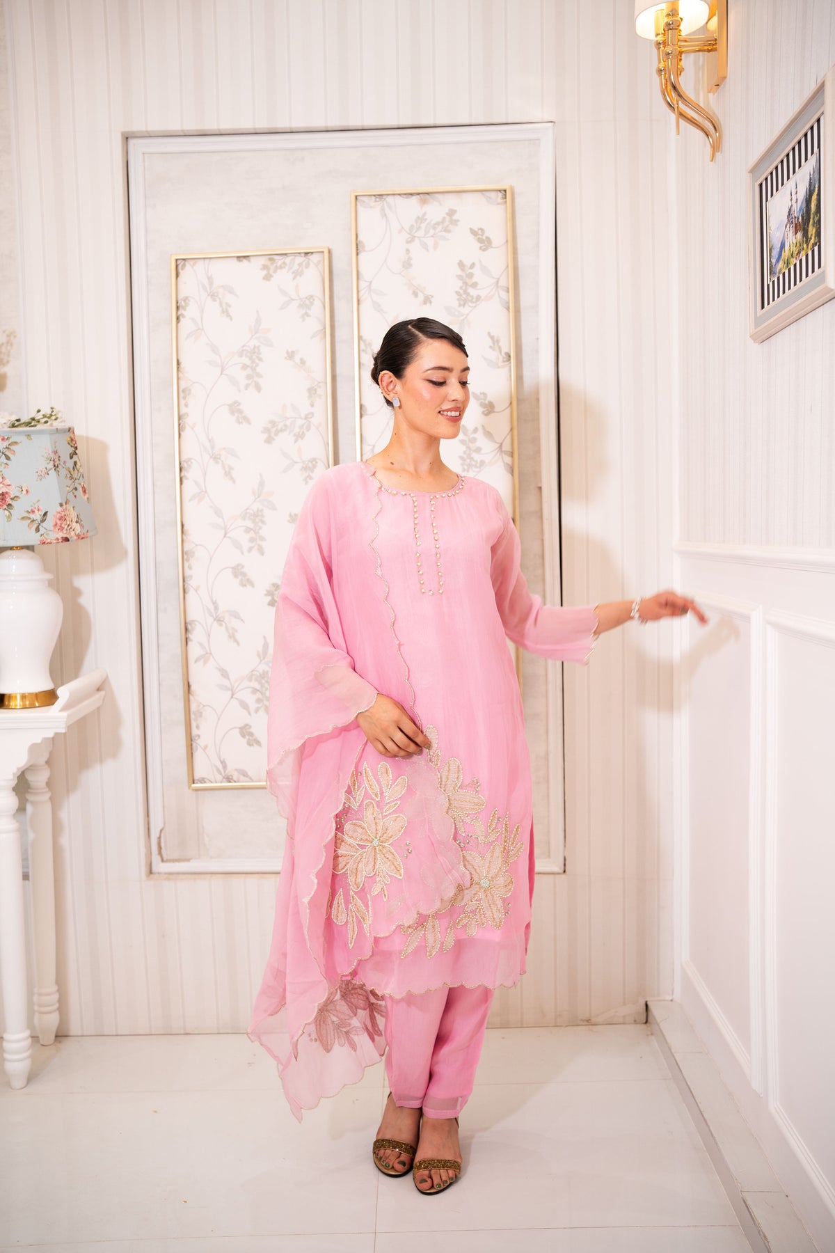 Rose Petal Embroidered Set