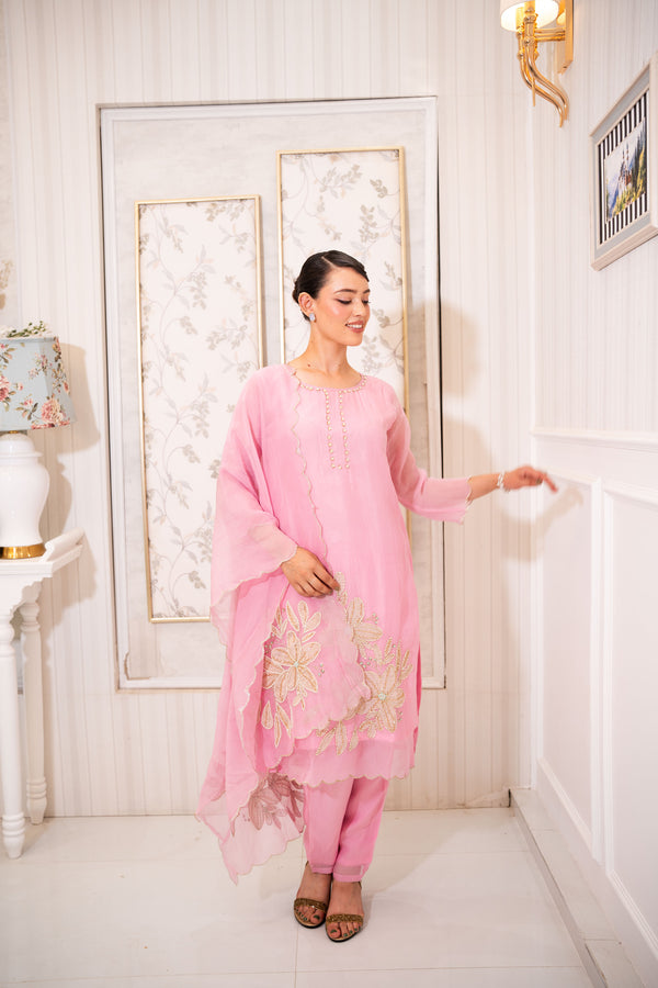 Rose Petal Embroidered Set