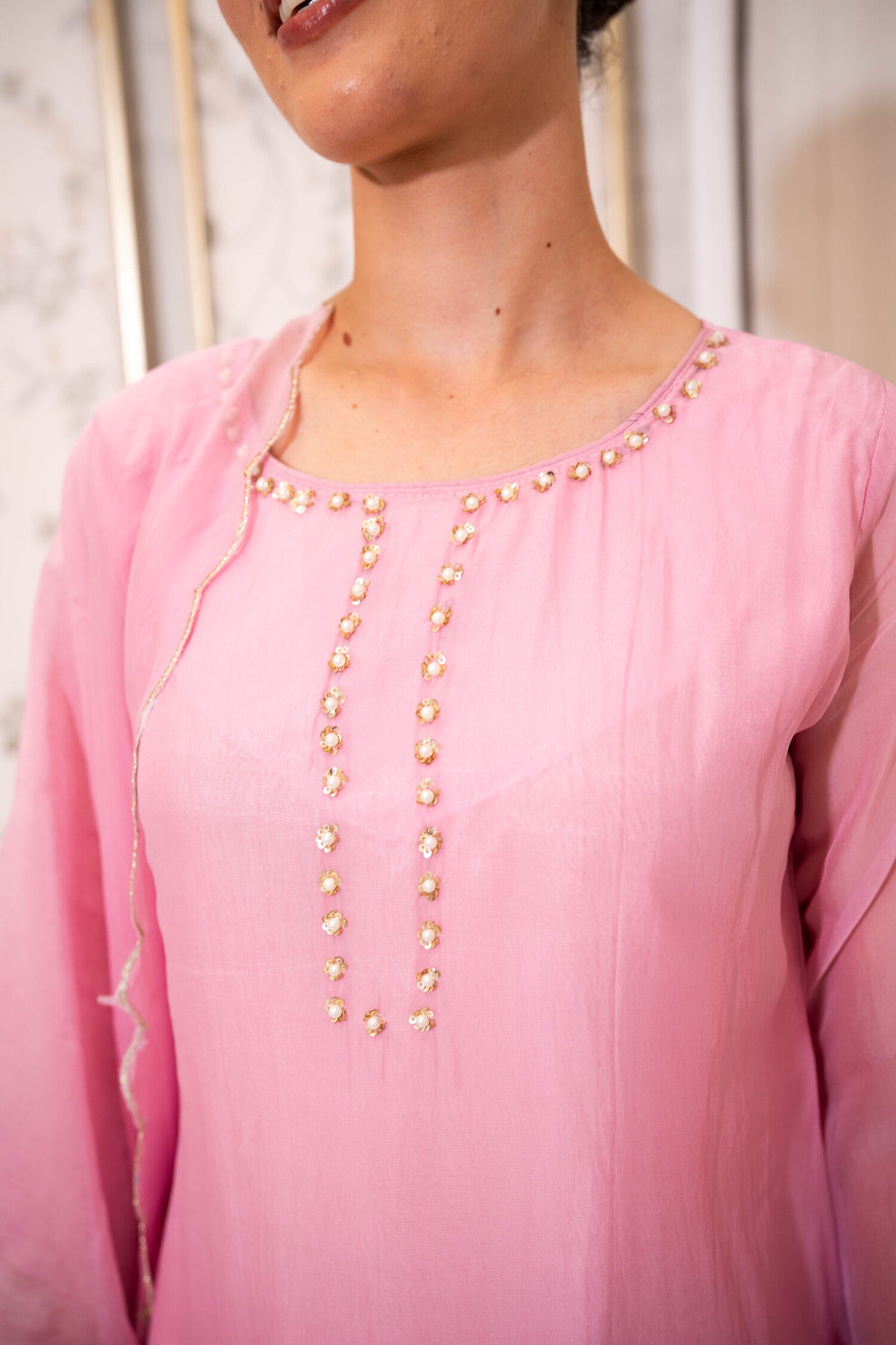 Rose Petal Embroidered Set