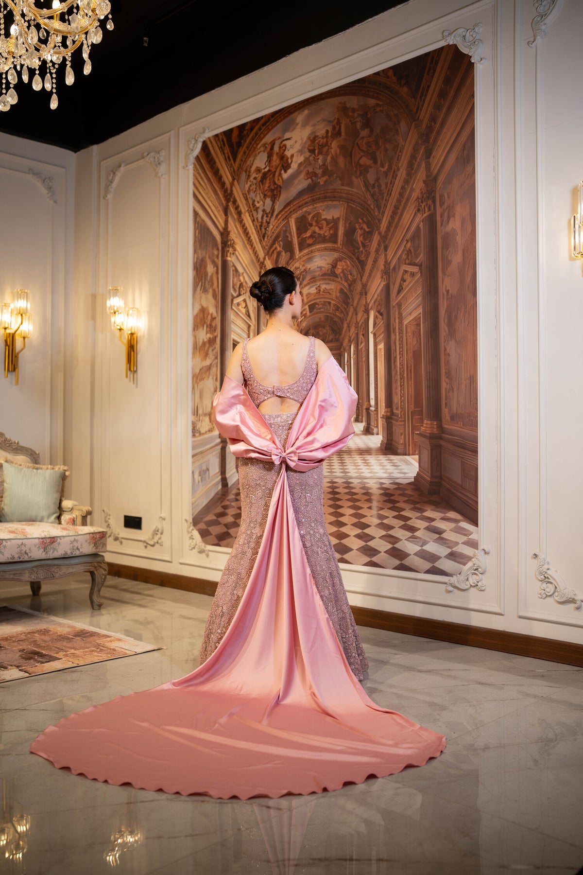 Antique Rose Mermaid Lehenga