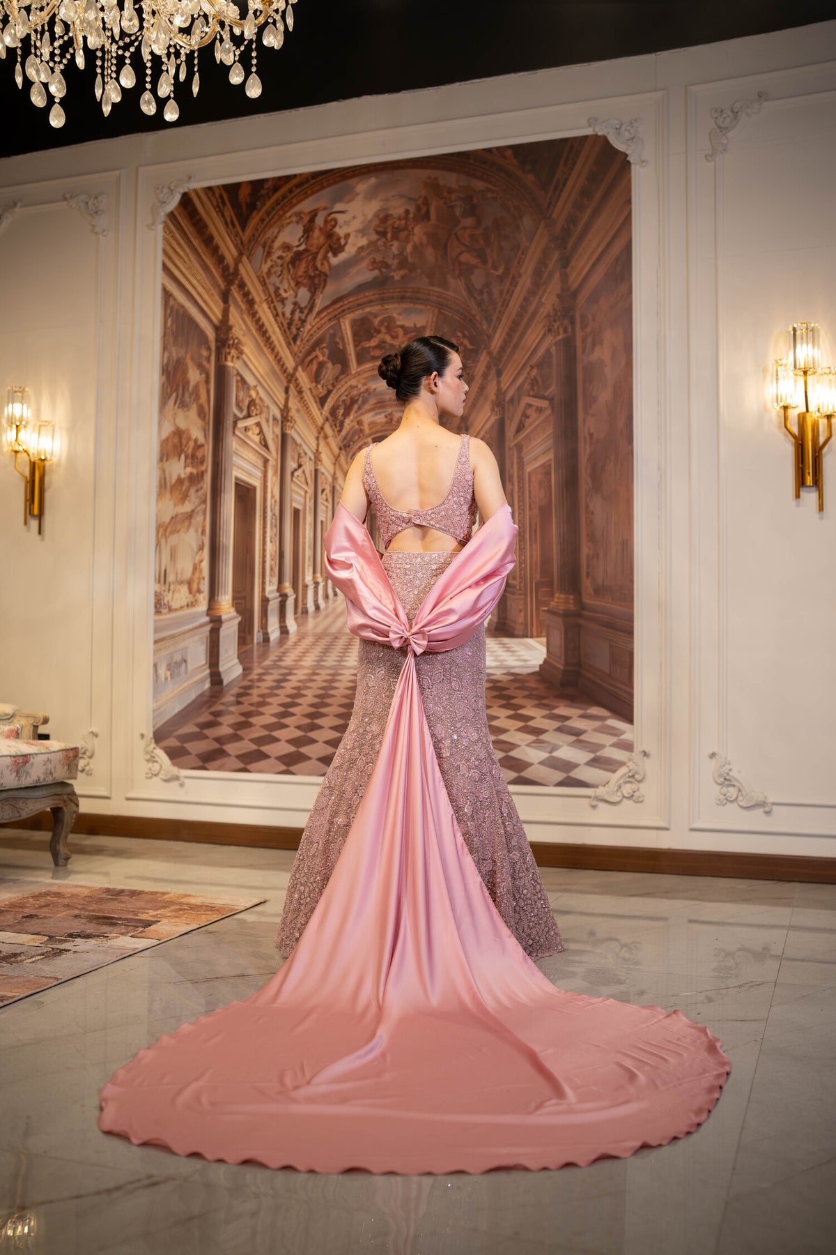 Antique Rose Mermaid Lehenga