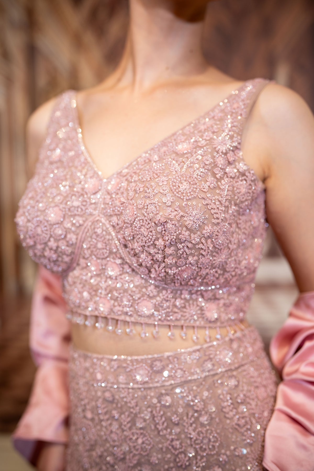 Antique Rose Mermaid Lehenga
