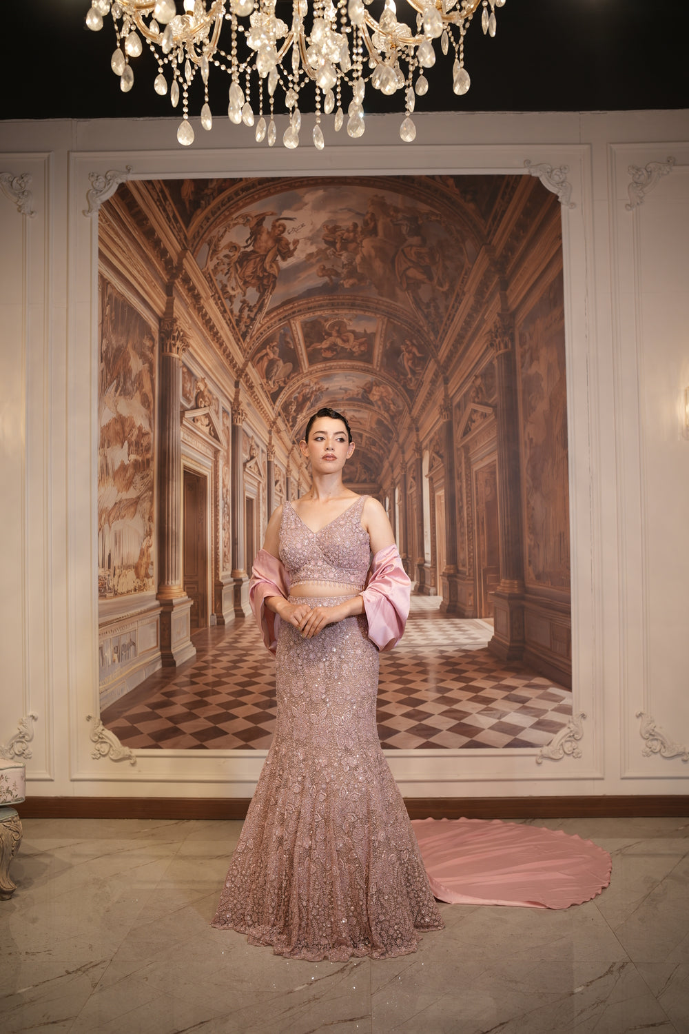 Rose Stardust Lehenga