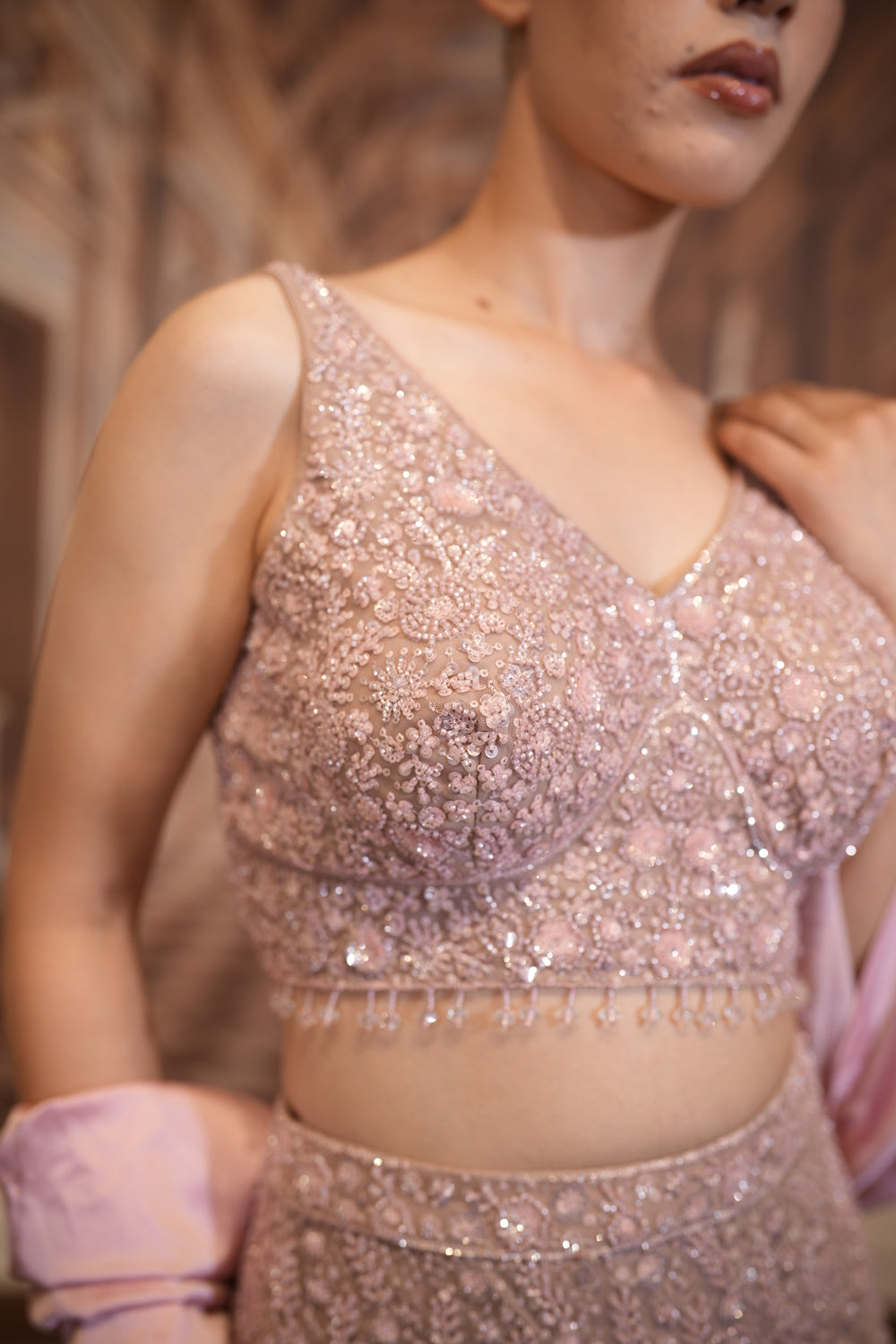 Rose Stardust Lehenga