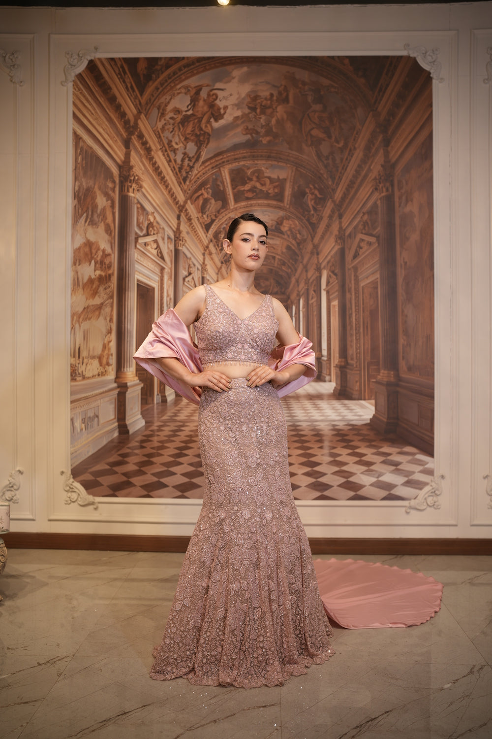 Rose Stardust Lehenga