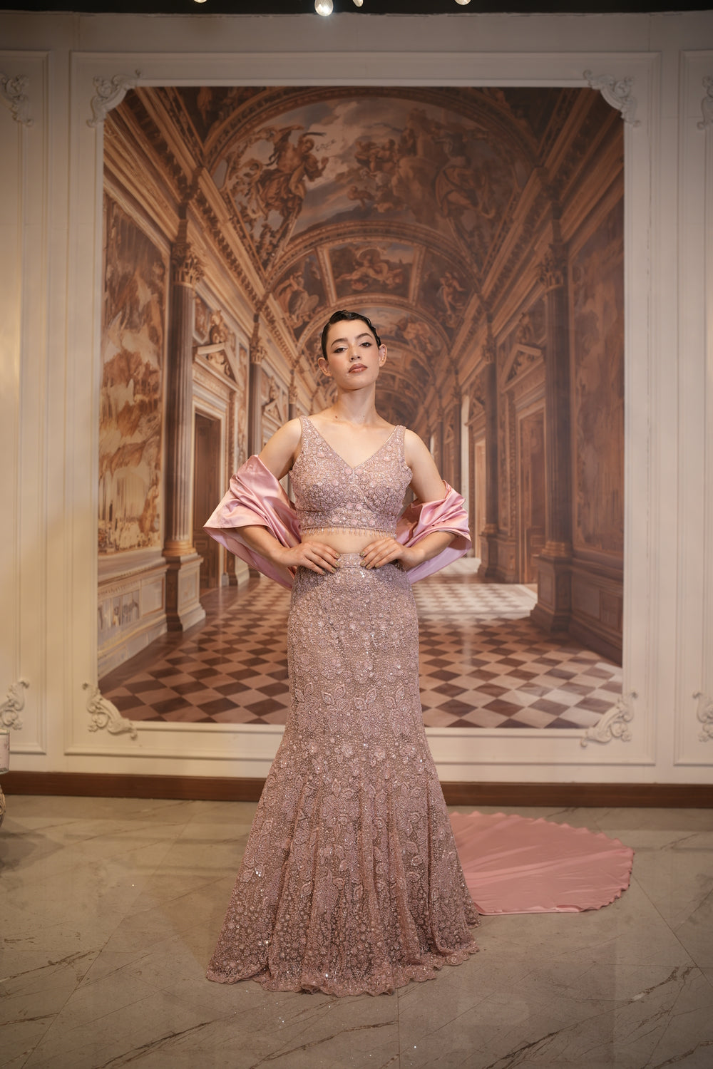 Rose Stardust Lehenga