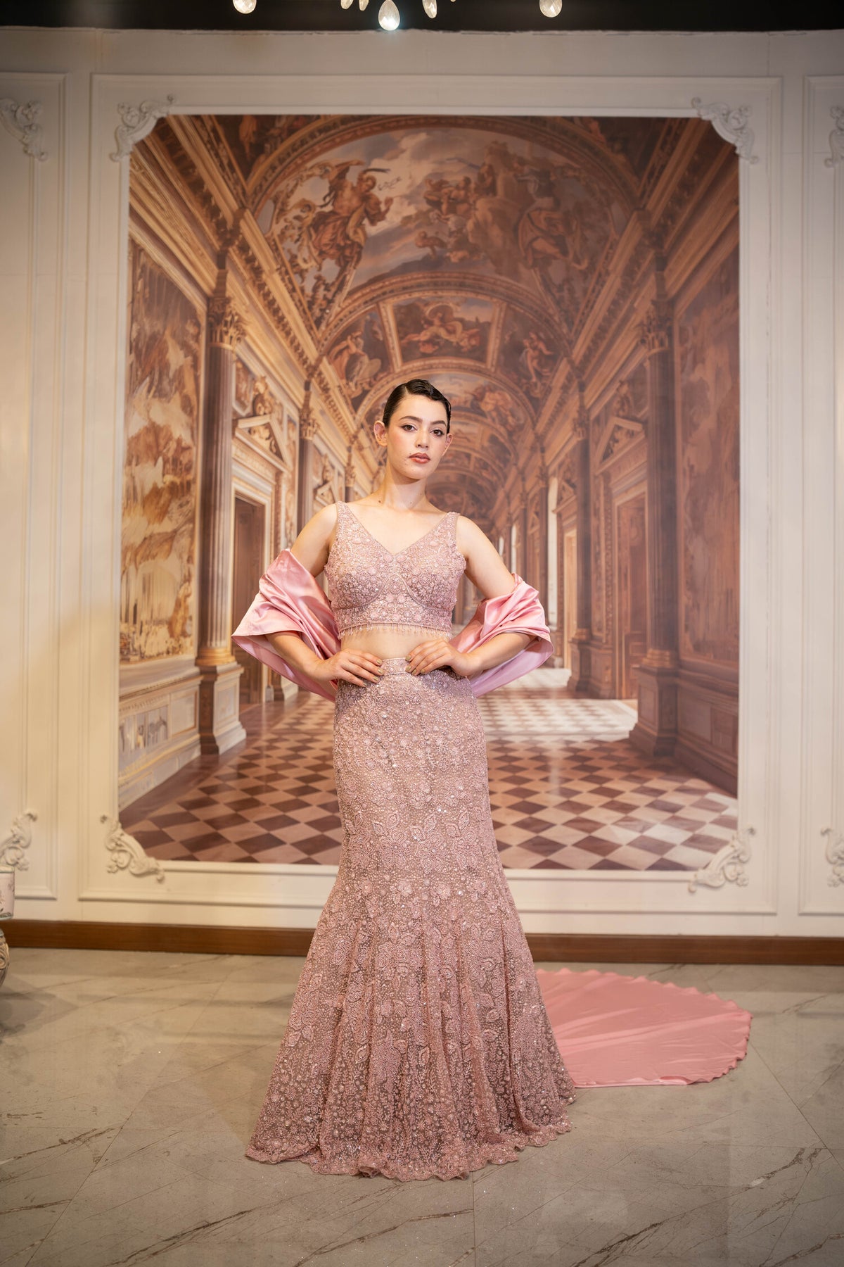 Antique Rose Mermaid Lehenga