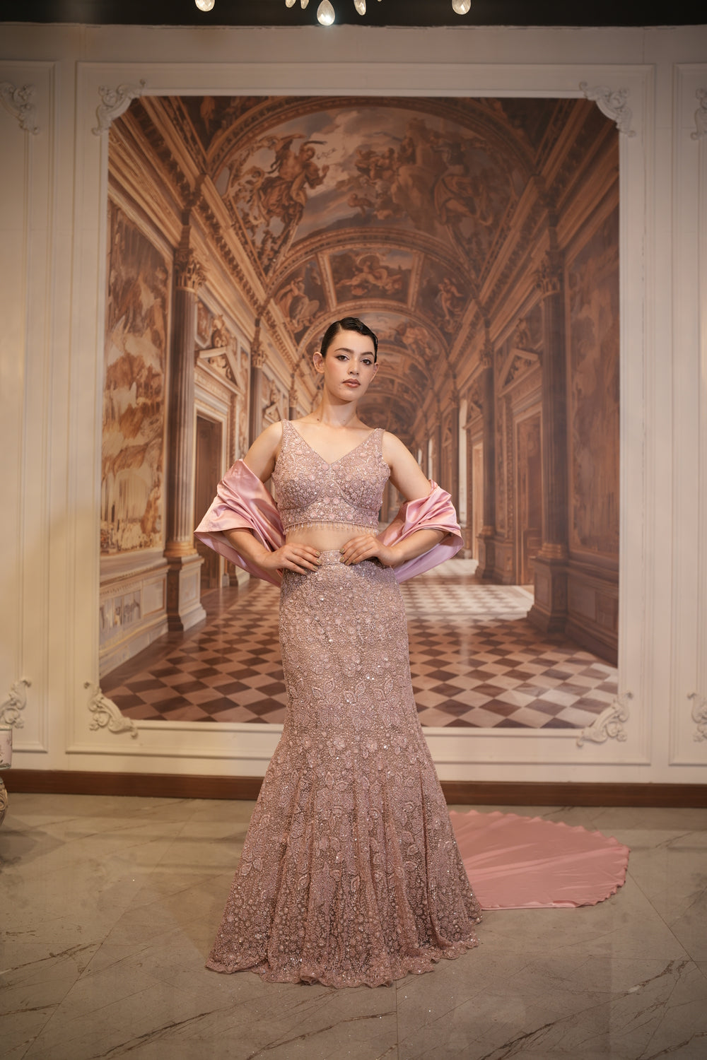 Rose Stardust Lehenga