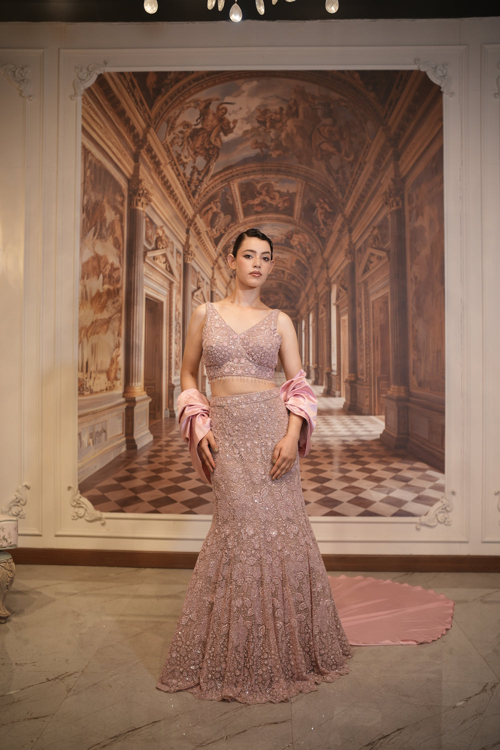 Rose Stardust Lehenga
