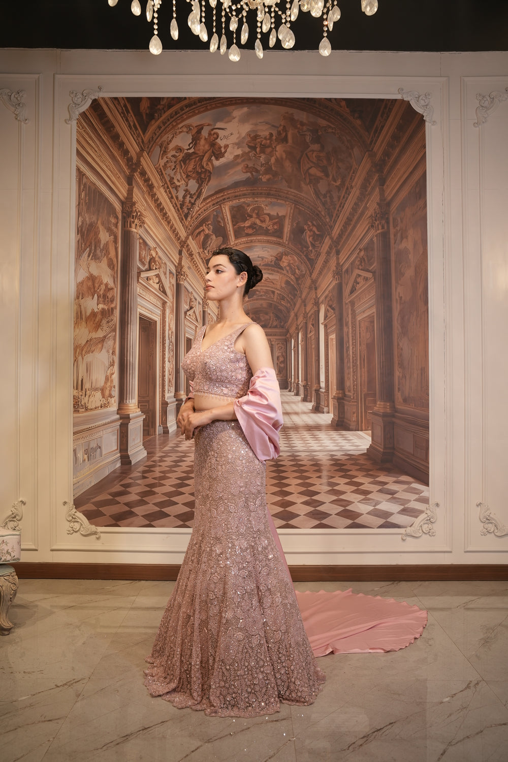 Rose Stardust Lehenga