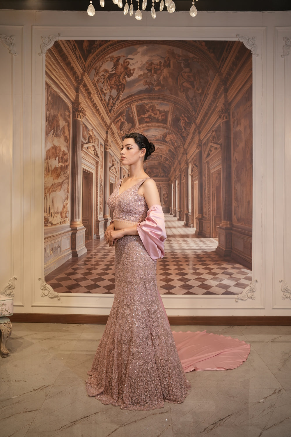 Rose Stardust Lehenga