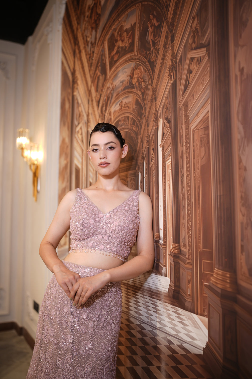 Rose Stardust Lehenga