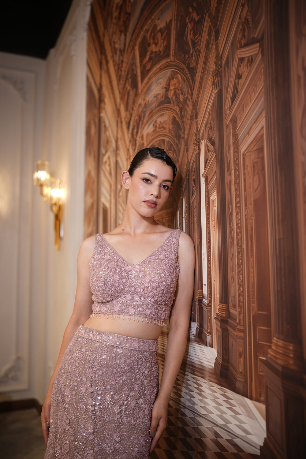 Rose Stardust Lehenga