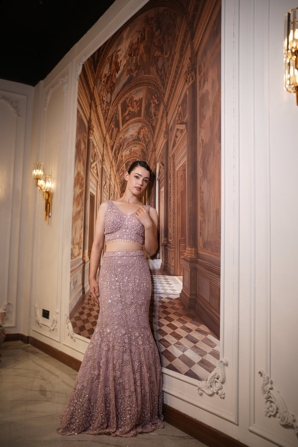 Rose Stardust Lehenga