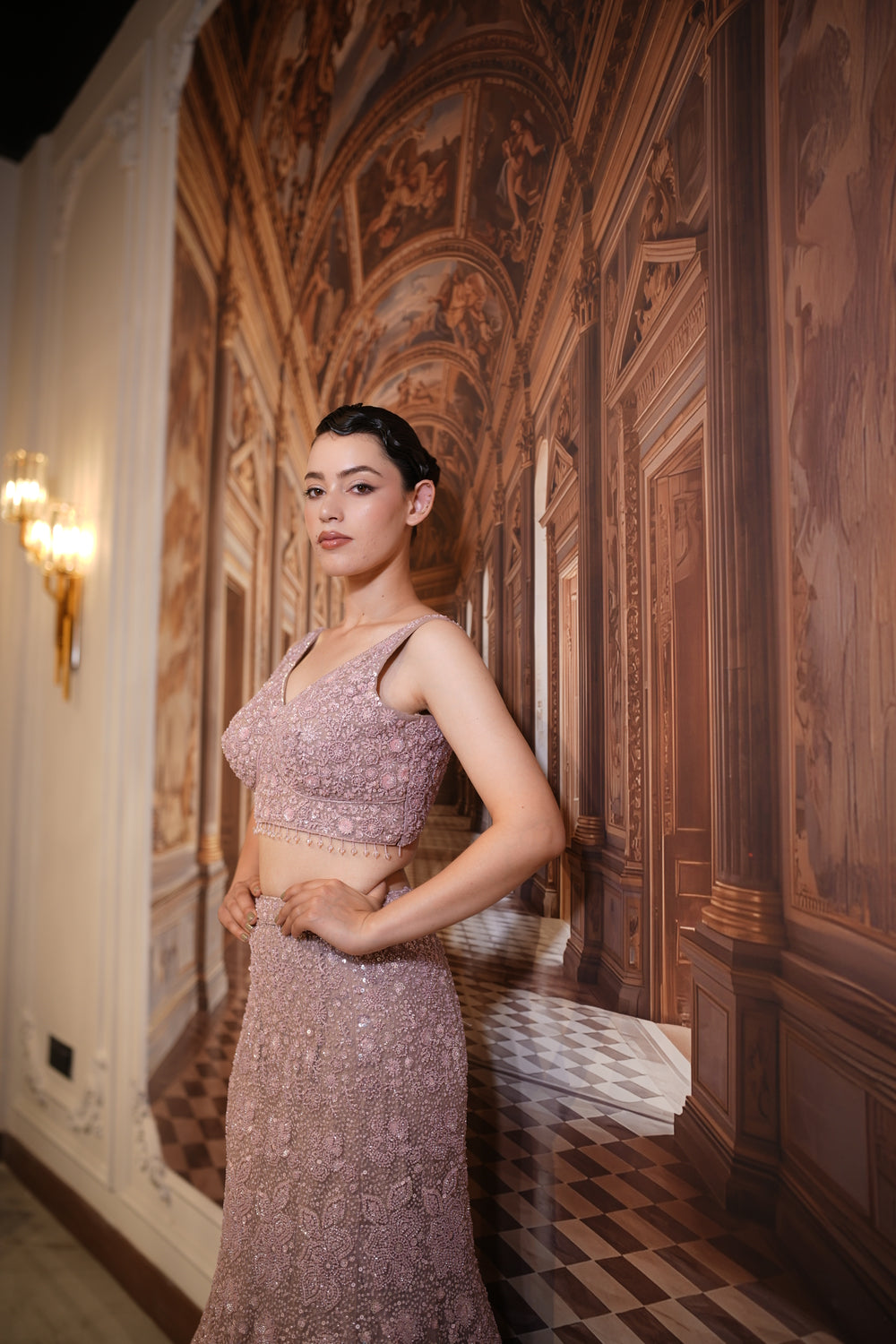 Rose Stardust Lehenga