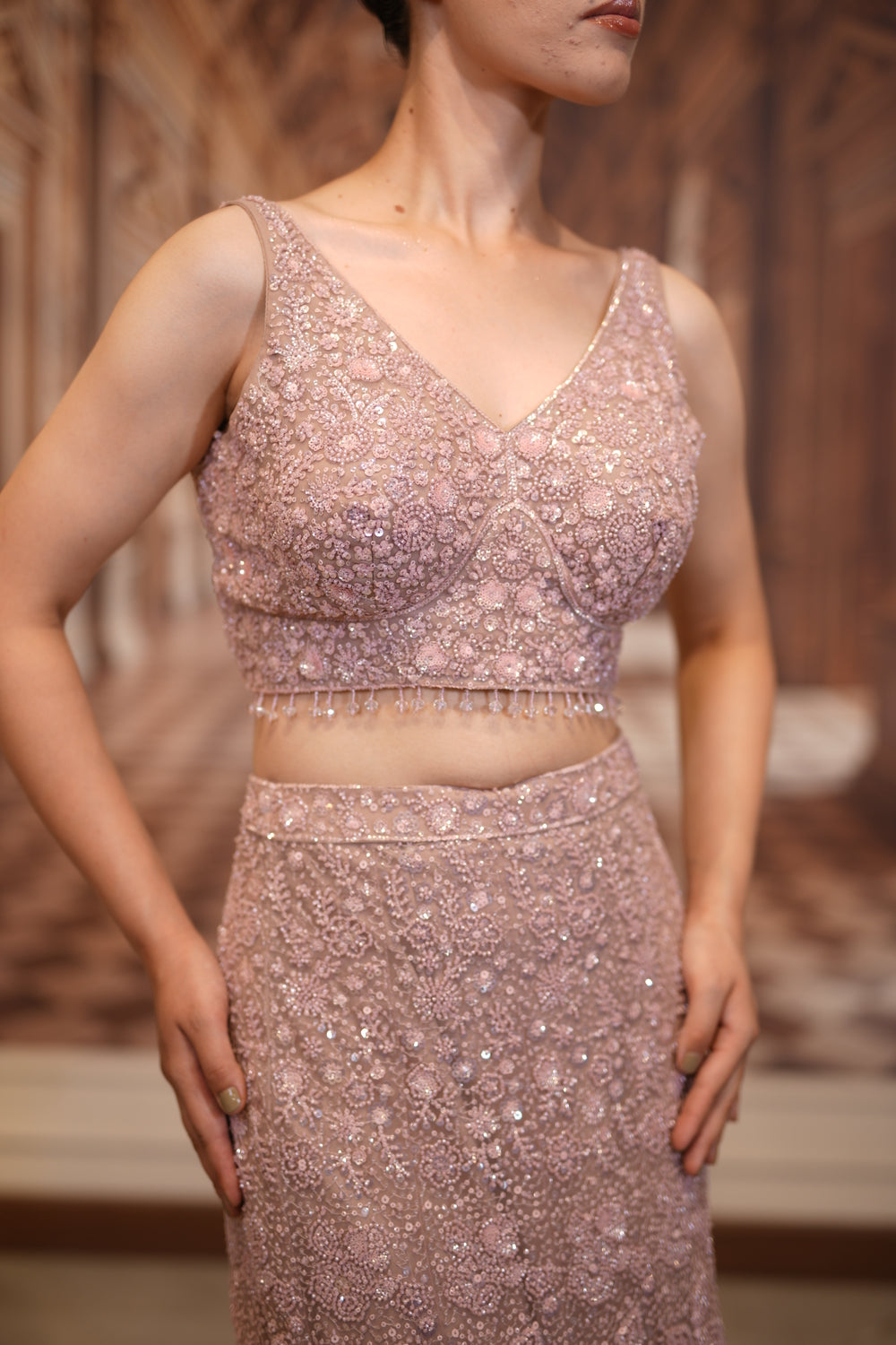 Rose Stardust Lehenga