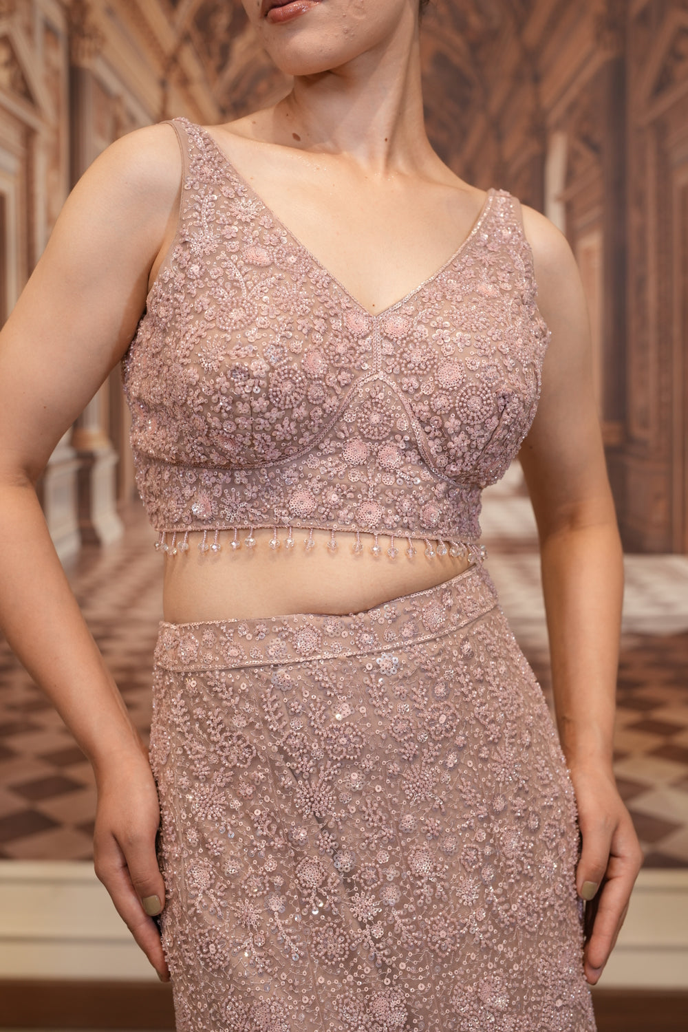 Rose Stardust Lehenga