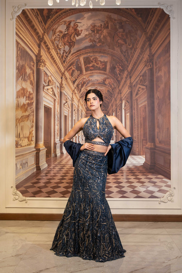 Midnight Reverie Mermaid Lehenga
