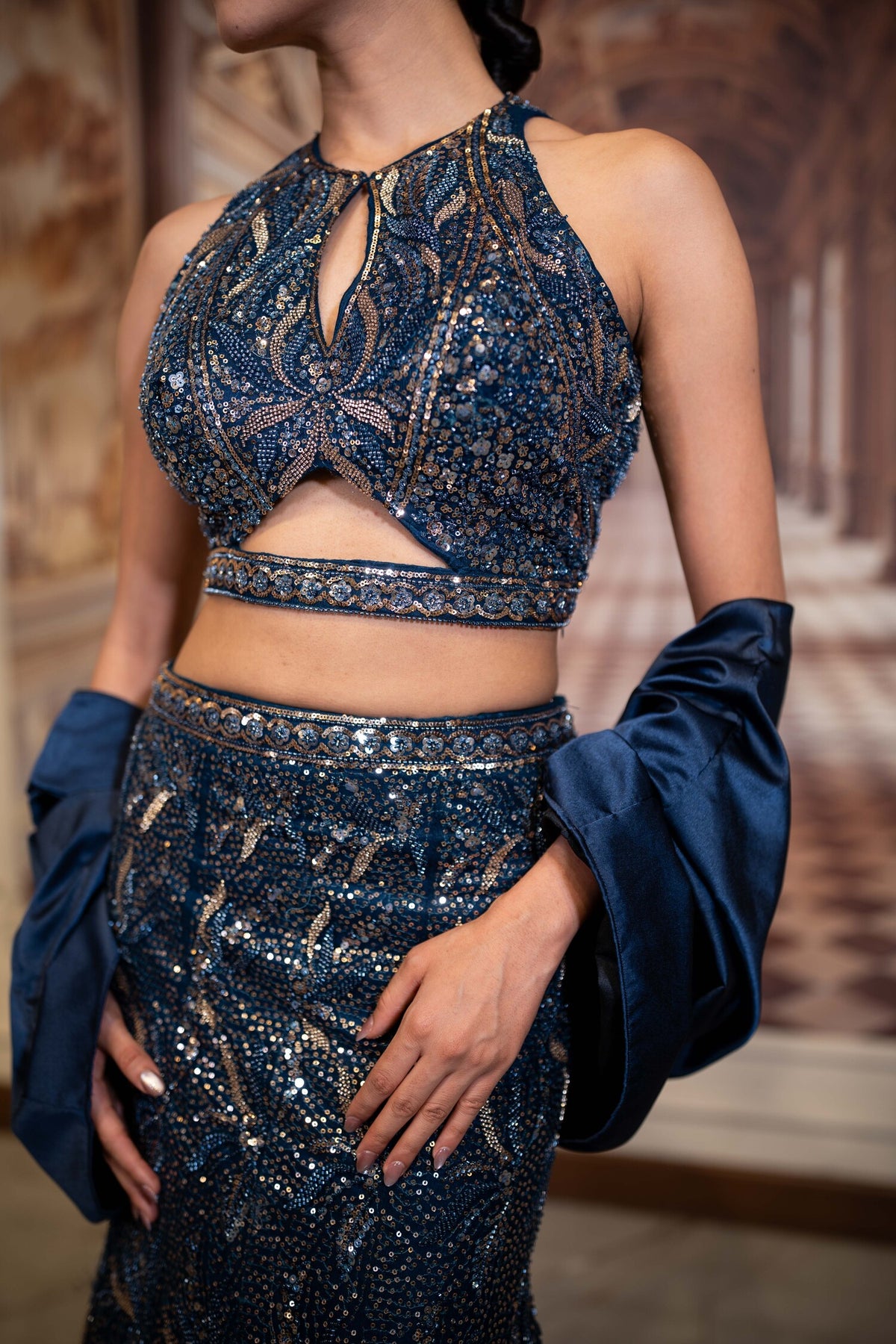 Midnight Reverie Mermaid Lehenga