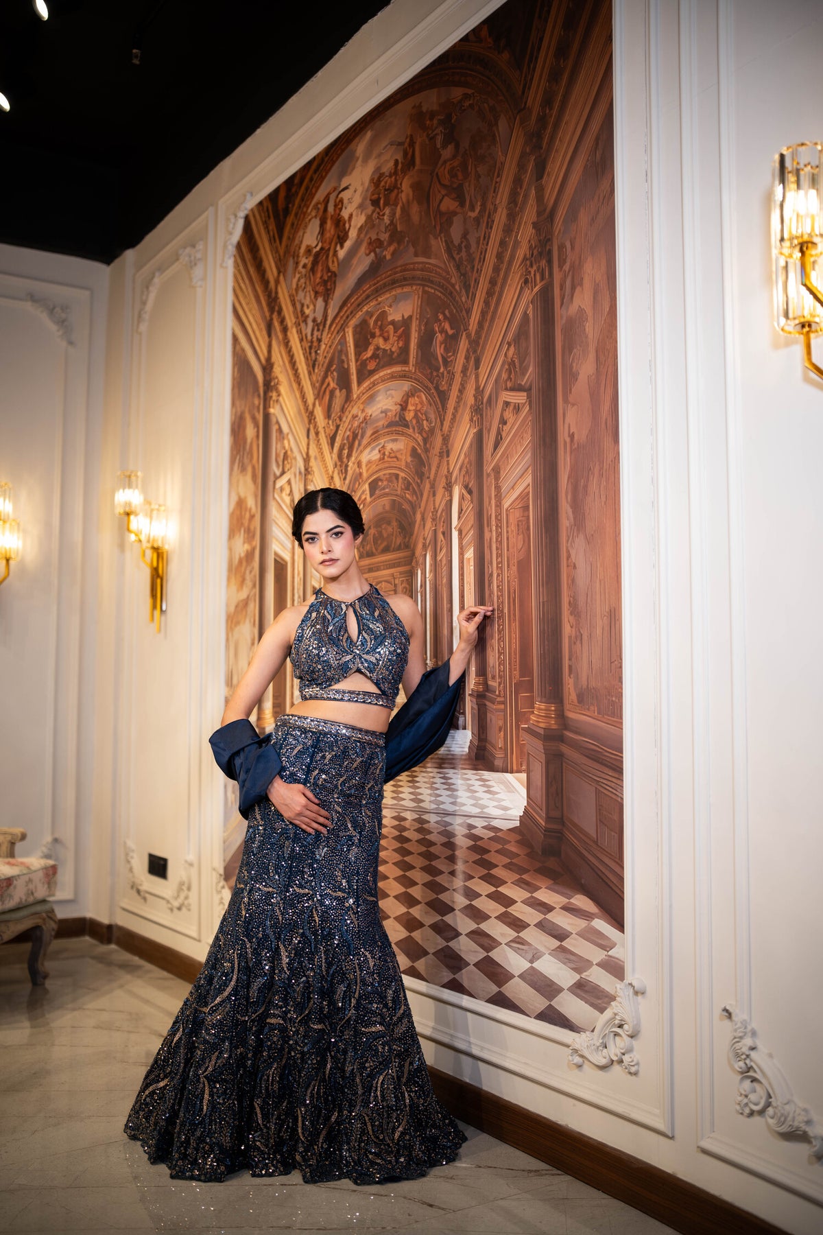 Midnight Reverie Mermaid Lehenga