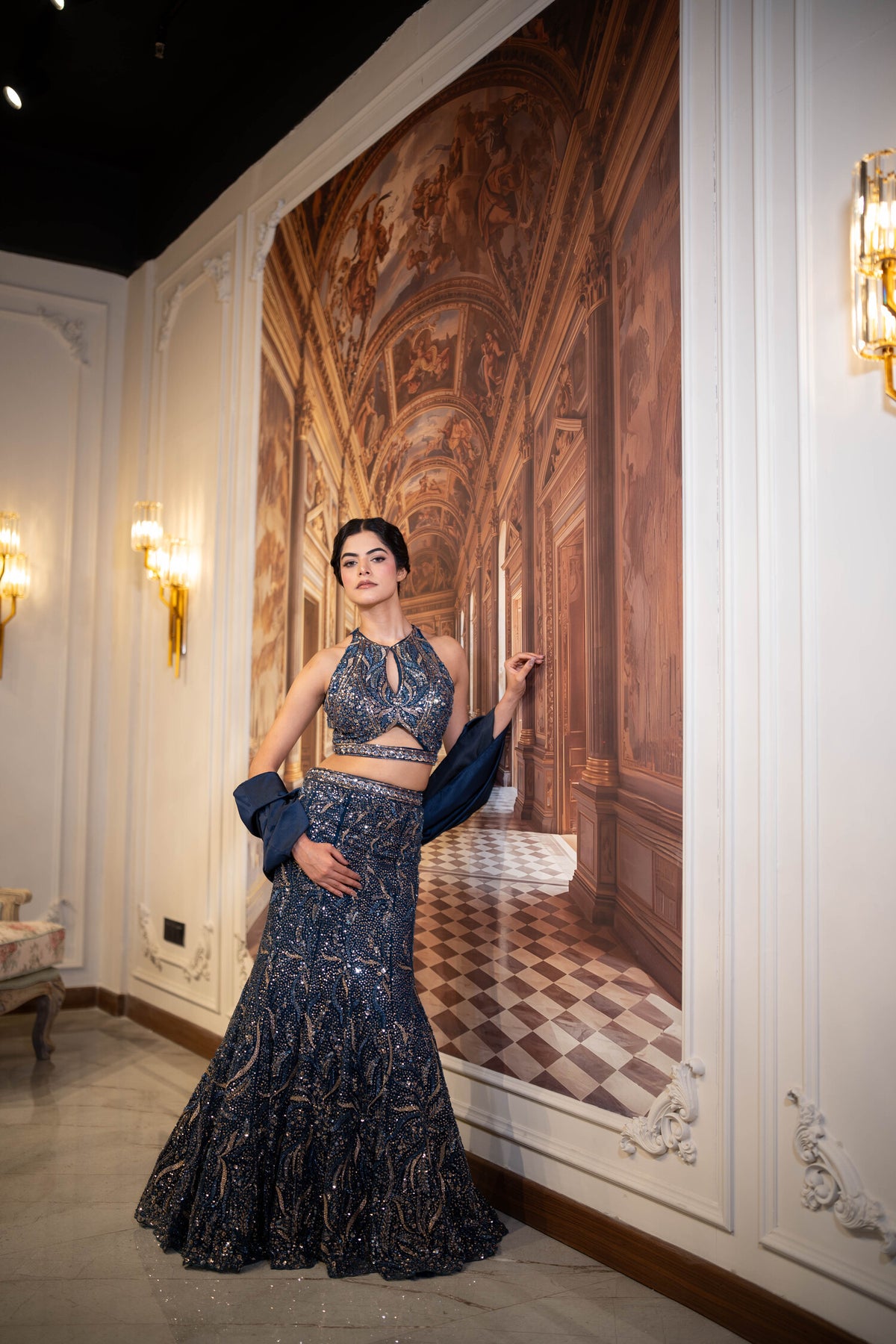 Midnight Reverie Mermaid Lehenga