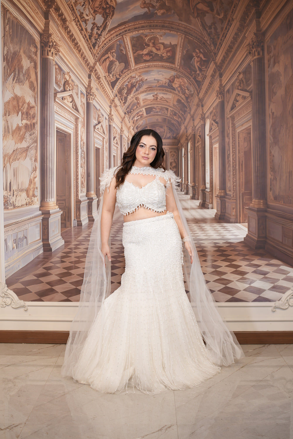 Ivory Plume Bridal Lehenga