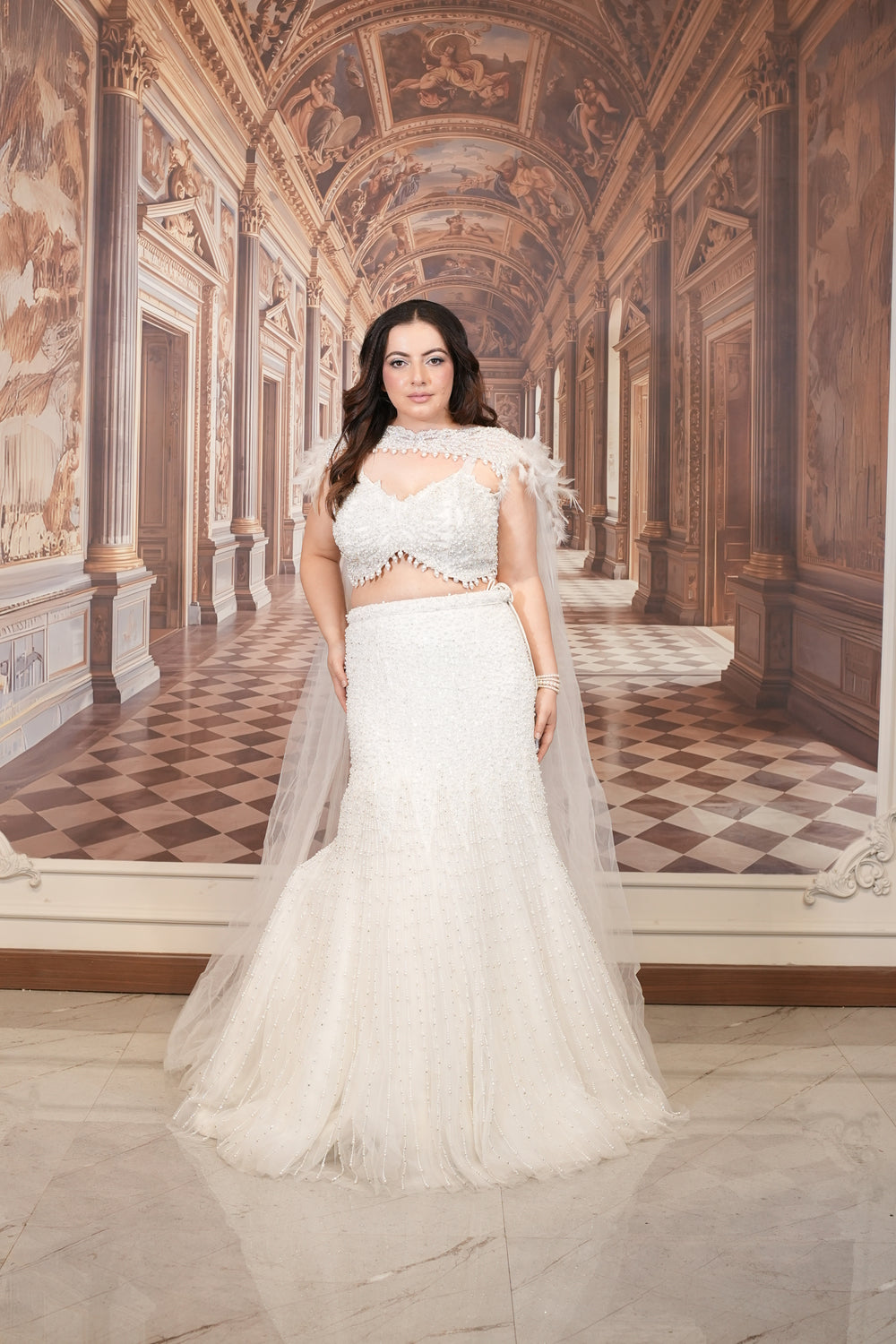 Ivory Plume Bridal Lehenga