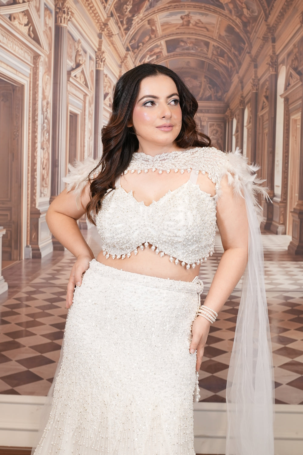 Ivory Plume Bridal Lehenga