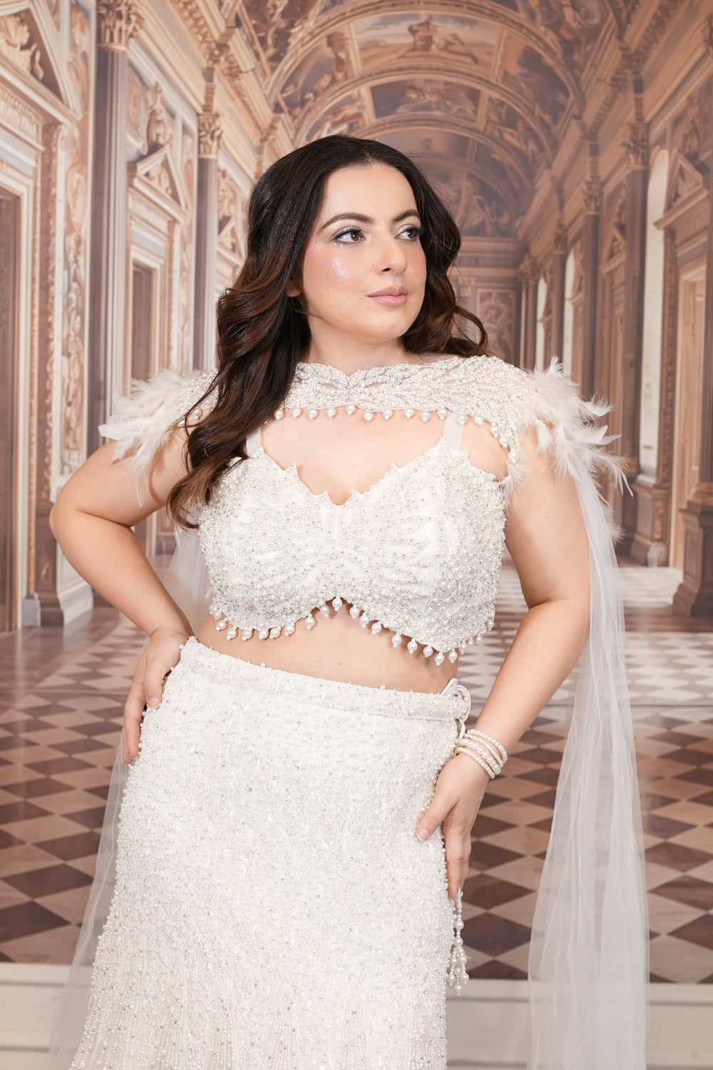 Ivory Plume Bridal Lehenga