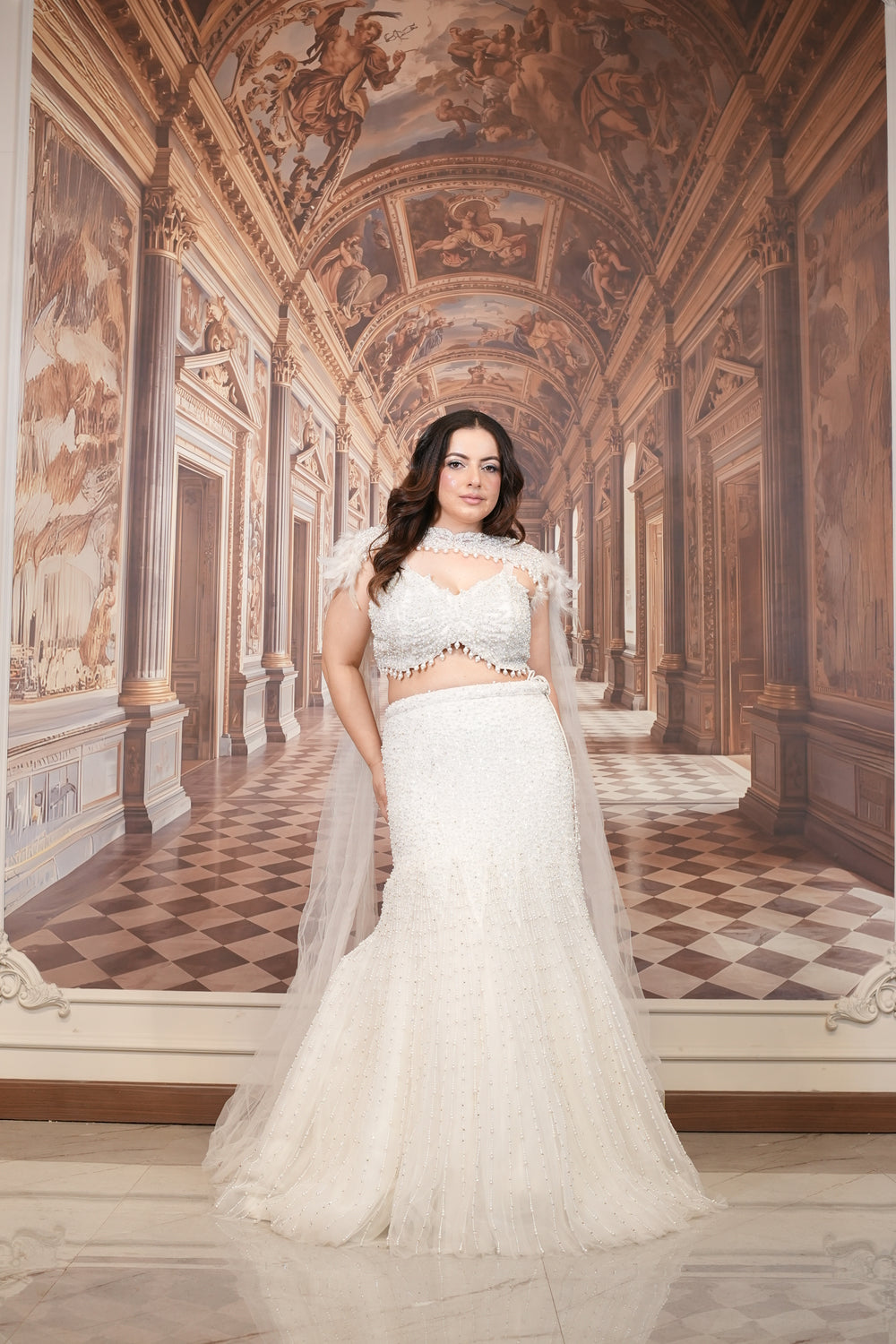 Ivory Plume Bridal Lehenga