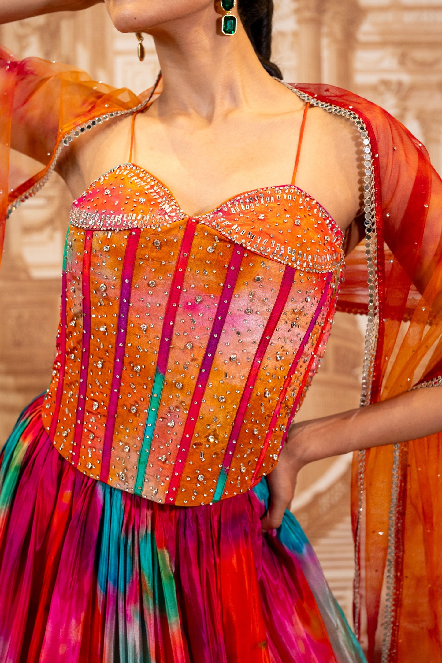 Wildfire Ombre Corset Lehenga