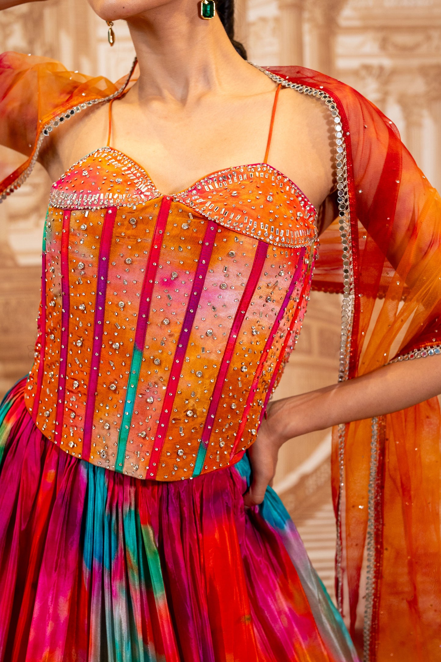 Wildfire Ombre Corset Lehenga