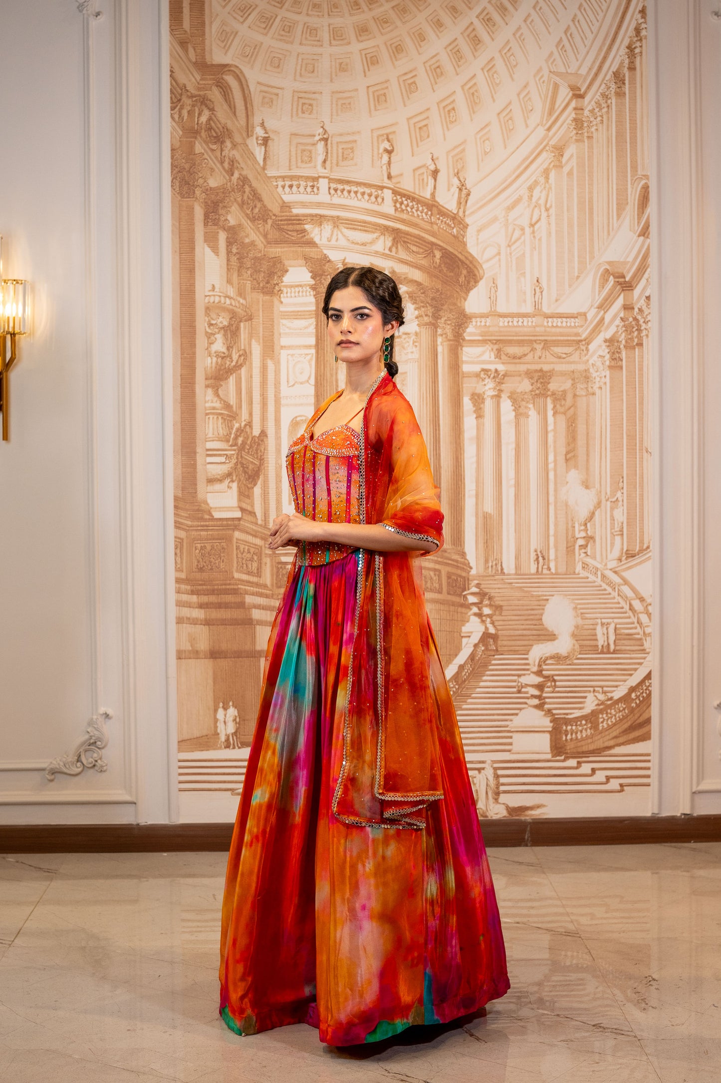 Wildfire Ombre Corset Lehenga