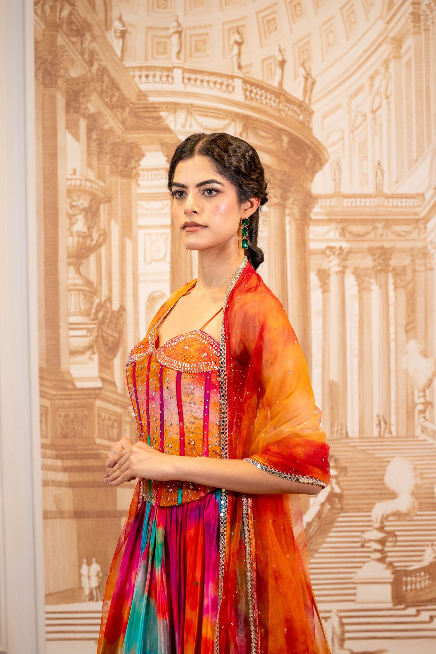 Wildfire Ombre Corset Lehenga